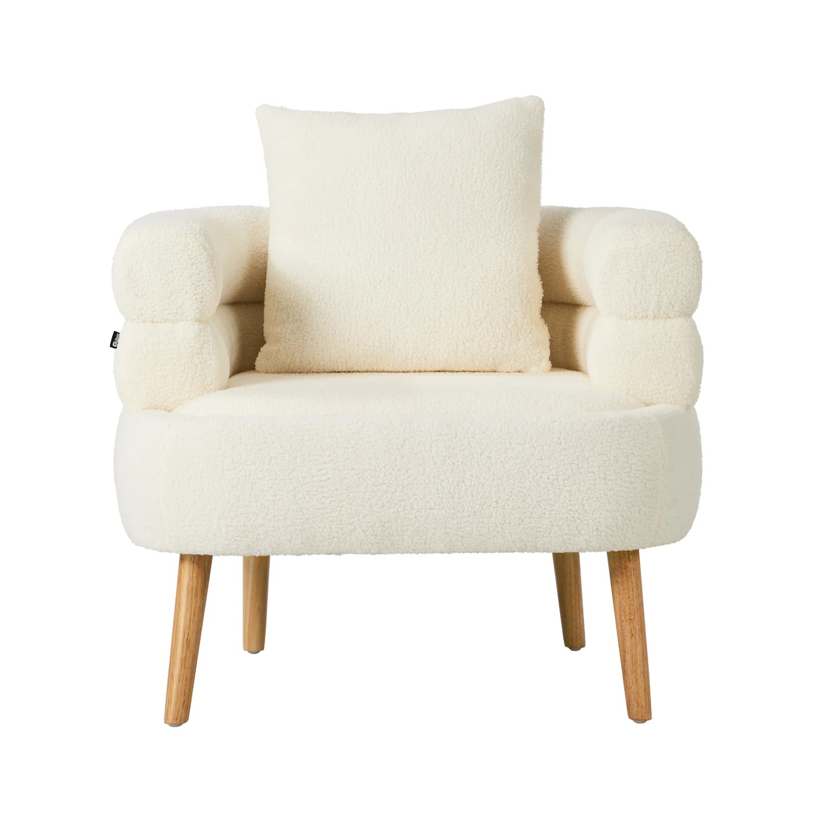 7 Oikiture Armchair Tub Chair Single Accent Armchairs Sofa Lounge Couch - White, 7 of 9
