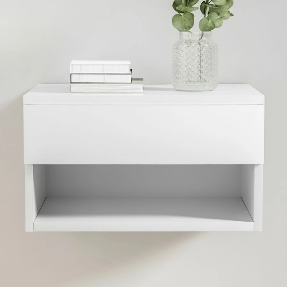 6 Artiss Floating Bedside Table Nightstand Drawer - White, 6 of 7