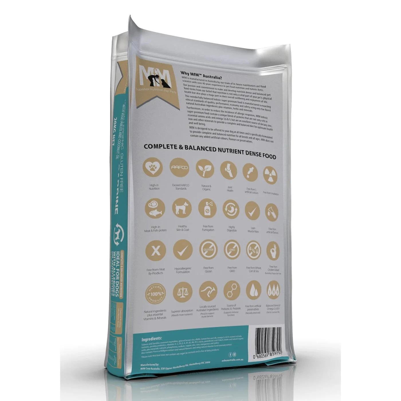 2 MFM Hypoallergenic Gluten Free Salmon & Sardine Dog Food 20kg, 2 of 2