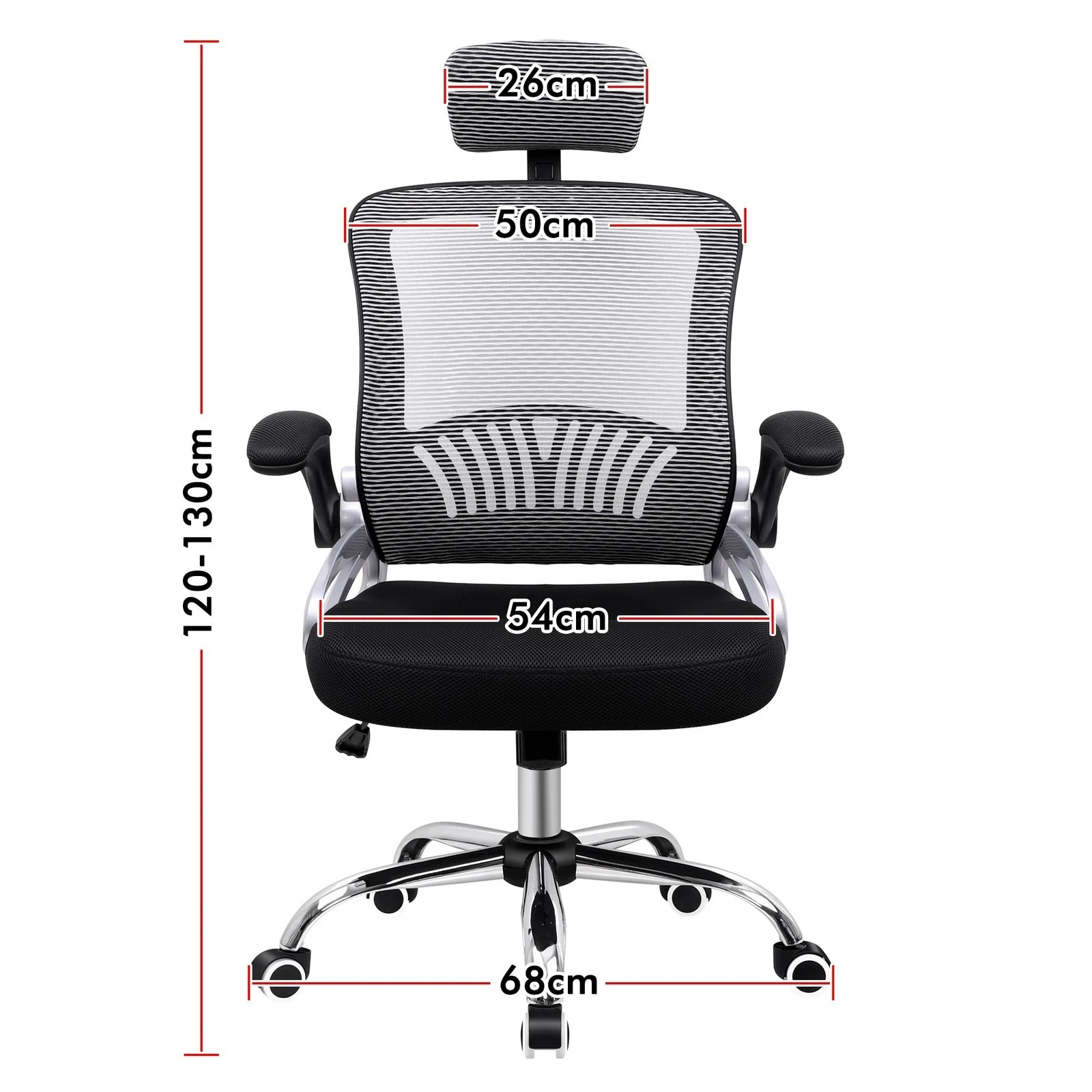 9 Alfordson Mesh Office Chair Executive Fabric Seat Gaming Racing Tilt Computer - Black, 9 of 10