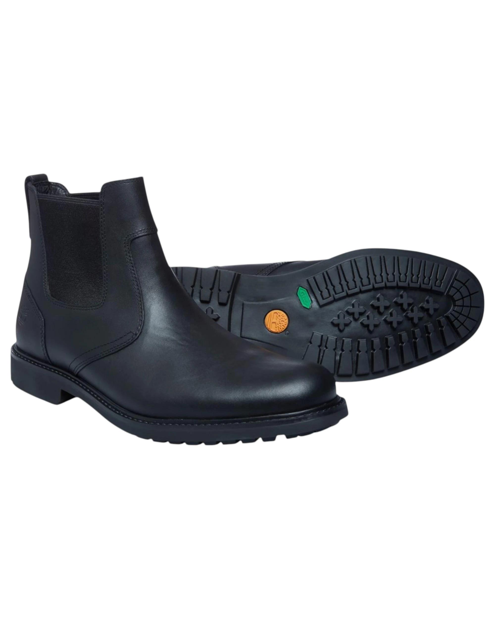 4 Timberland Mens Stormbucks Mid Chelsea Slip On Black Boot BLACK, 4 of 6