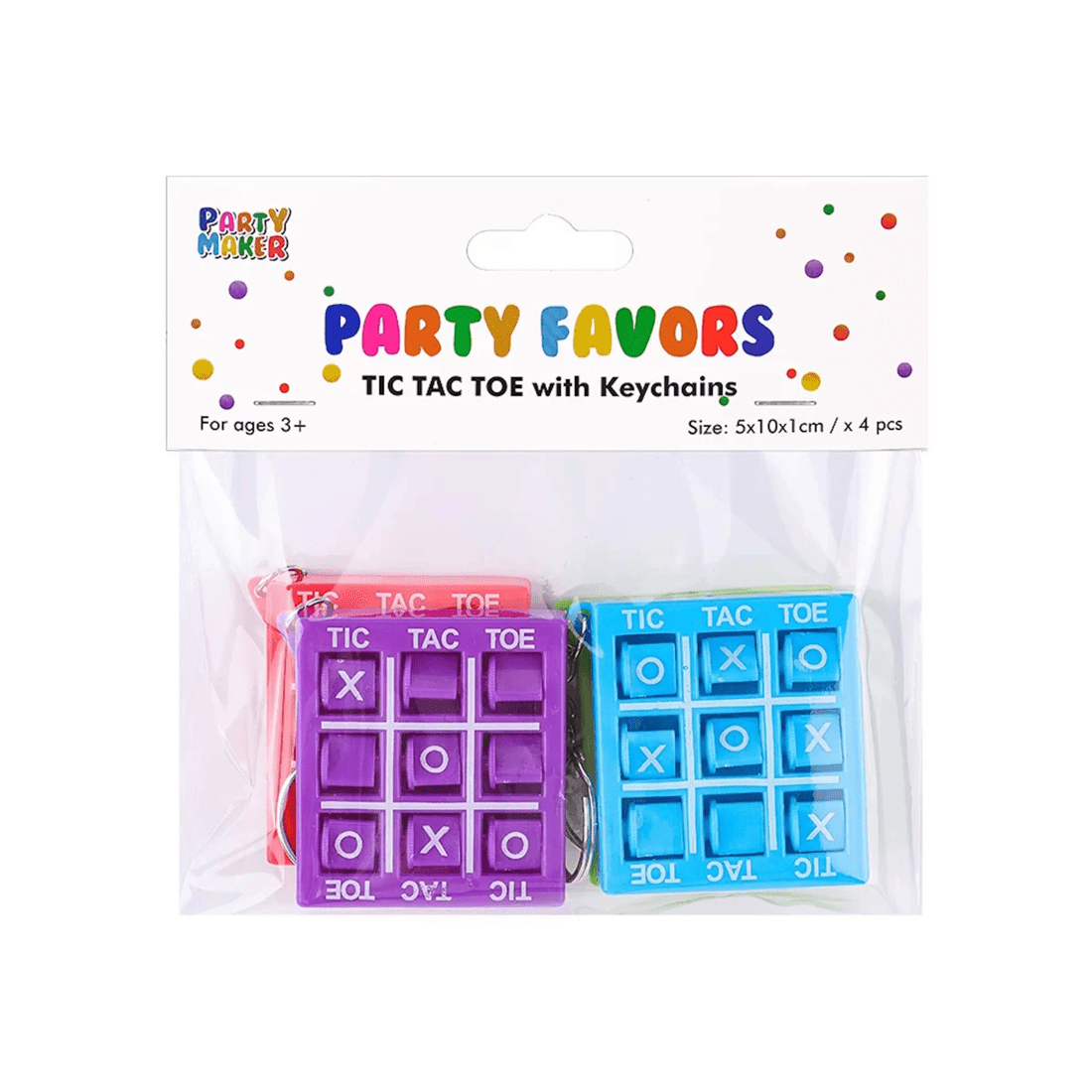 4 Party Maker Tic Tac Toe Keyrings Pack of 4, 4 of 4