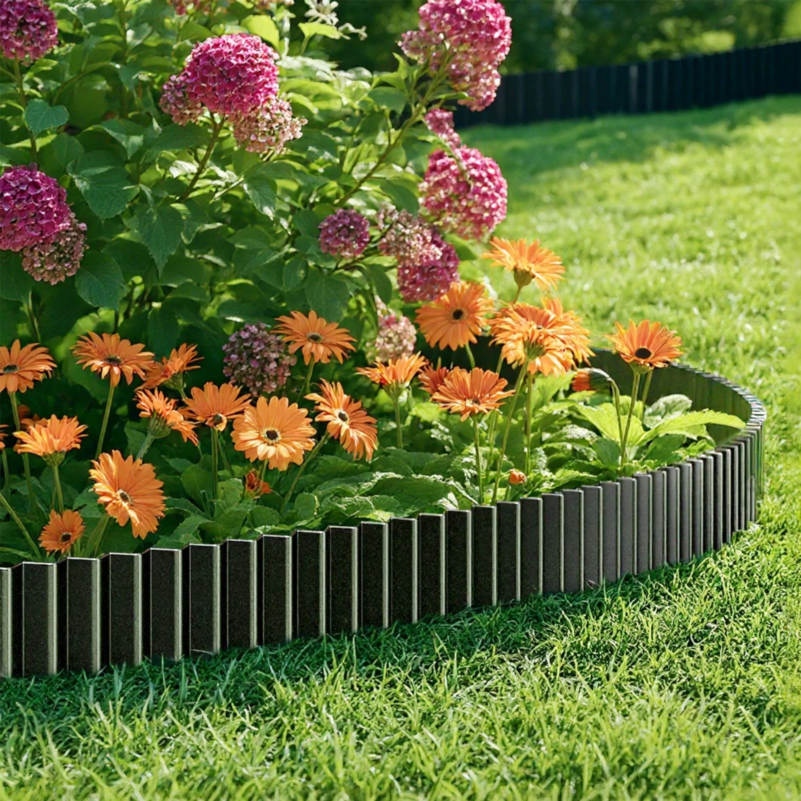 4 Livsip Garden Edging 20mx15cm Landscape Lawn Edge Border DIY Fence Steel - Black, 4 of 9