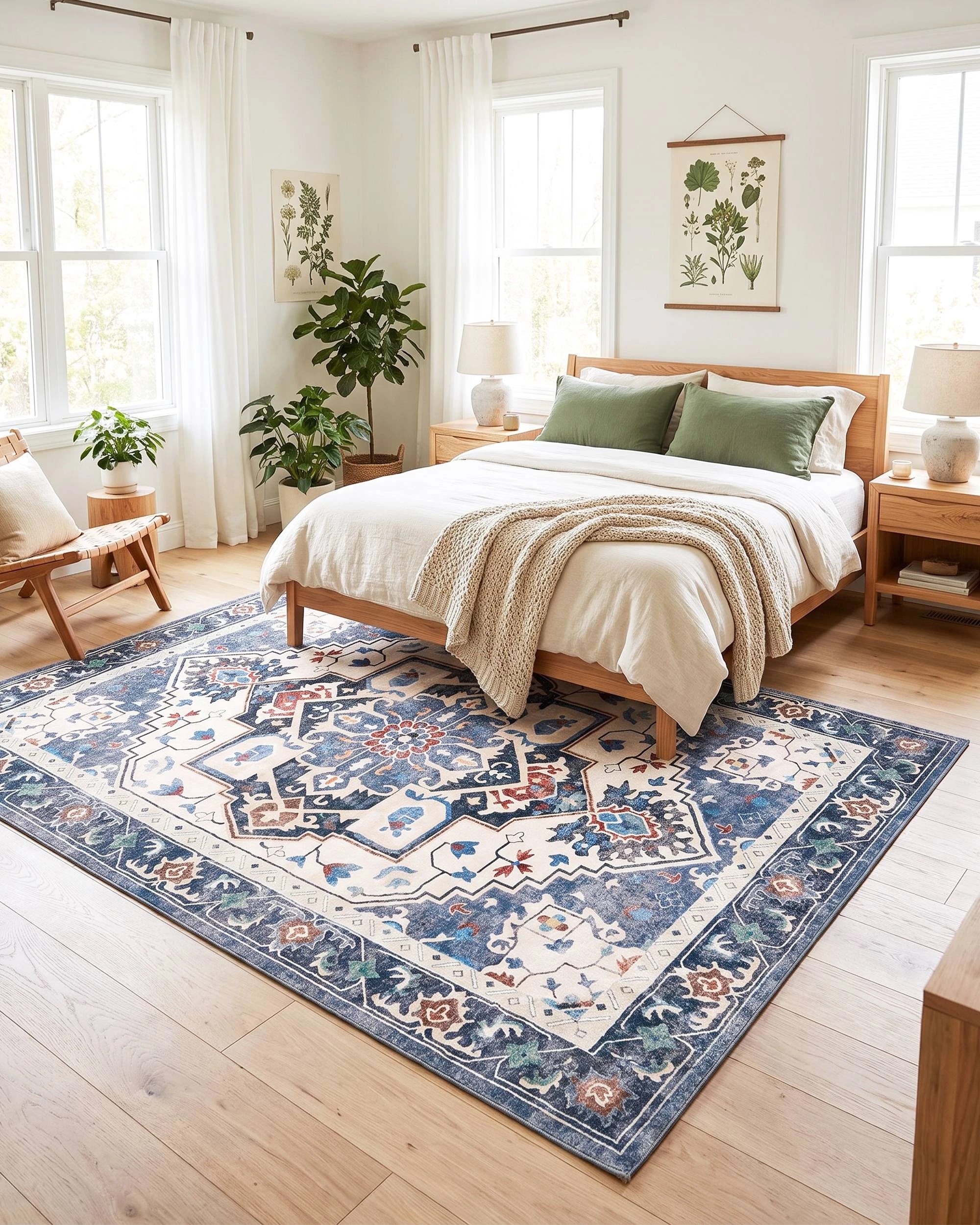 7 ZUNI Floor Rug 160x230CM Machine Washable Modern Area Rug Carpet Short Pile Living Room Blue, 7 of 7