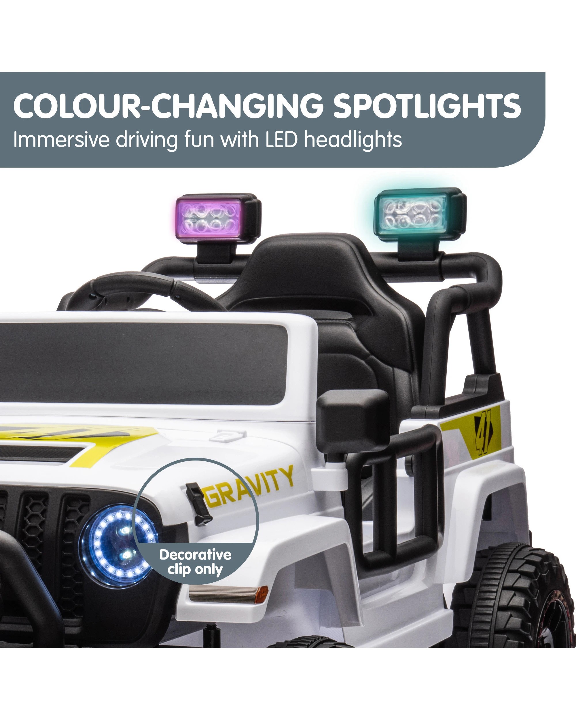 6 Kahuna S619 Gravity Kids Electric Ride On Car - White, 6 of 10