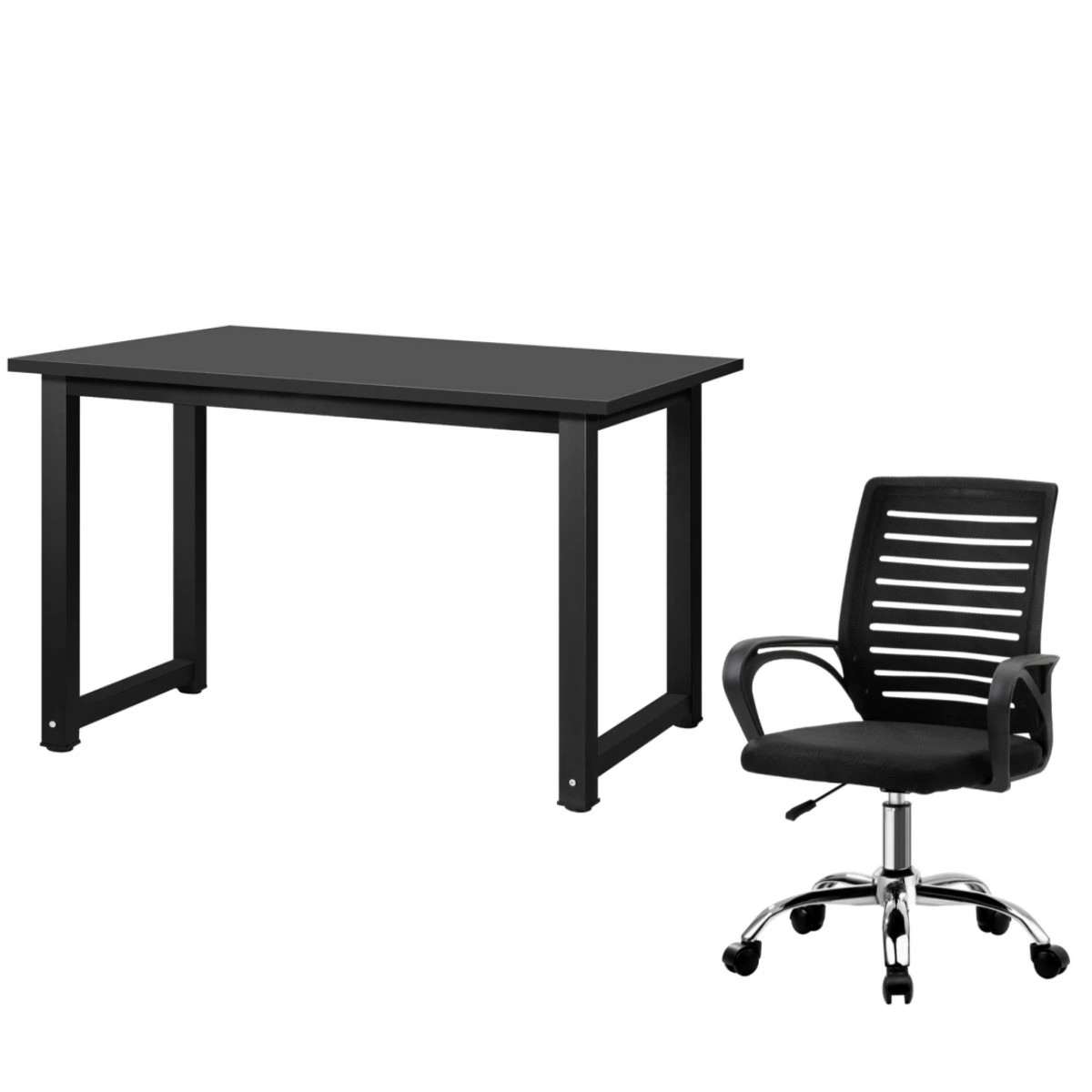 1 Oikiture Home Office Desk and Chair Set - Black, 1 of 8