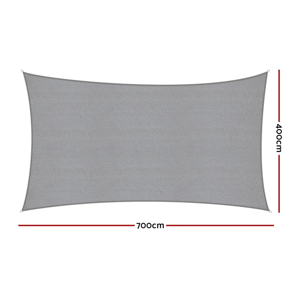 2 Instahut Sun Shade Sail Shadecloth Canopy Rectangle 280gsm 4x6m - Grey, 2 of 7