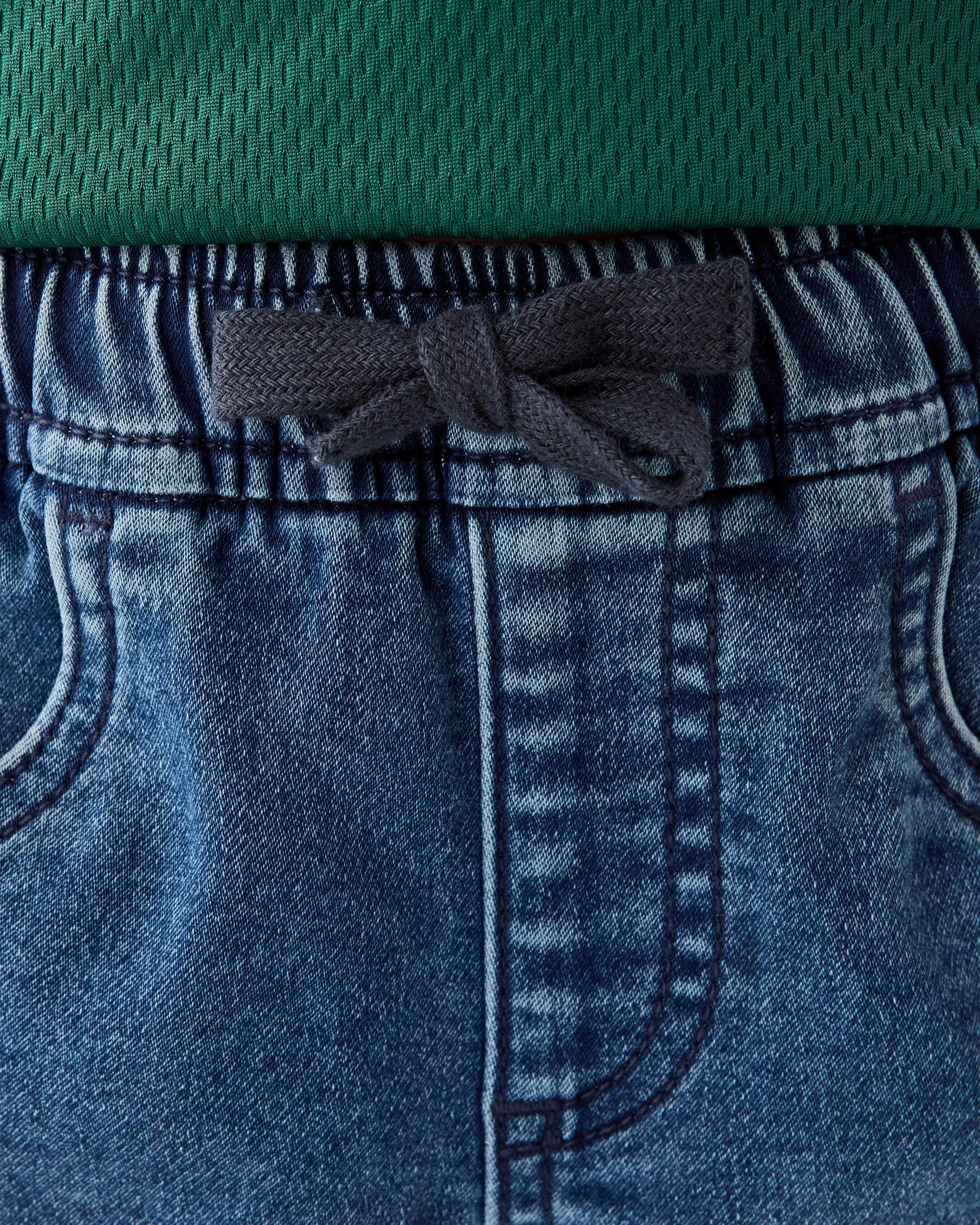 3 Knit Denim Shorts Mid Denim, 3 of 6