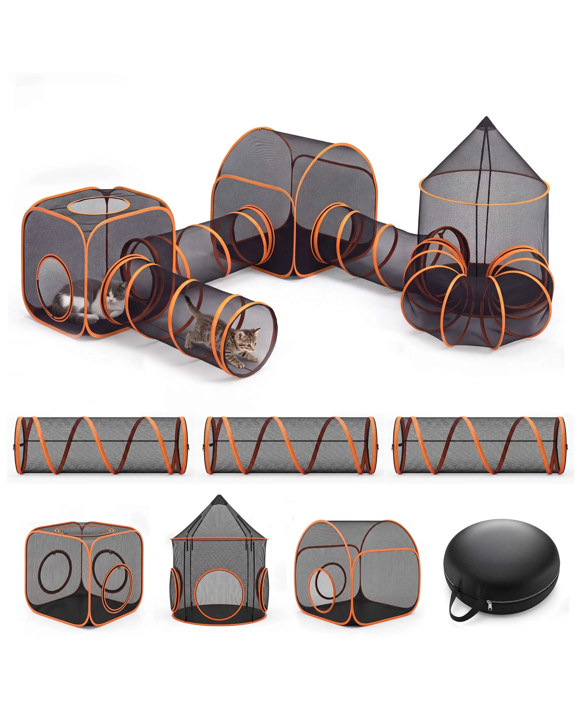 1 Advwin 7in1 Pet Playpen Cat House Enclosures Pop Up Tent Tunnel Dog Cage Puppy Rabbit, 1 of 8