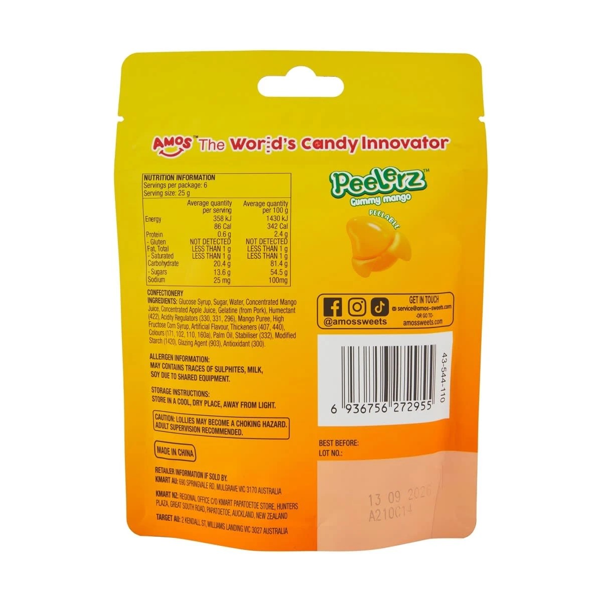 3 Amos Peelerz Mango Gummy Candy 150g, 3 of 3