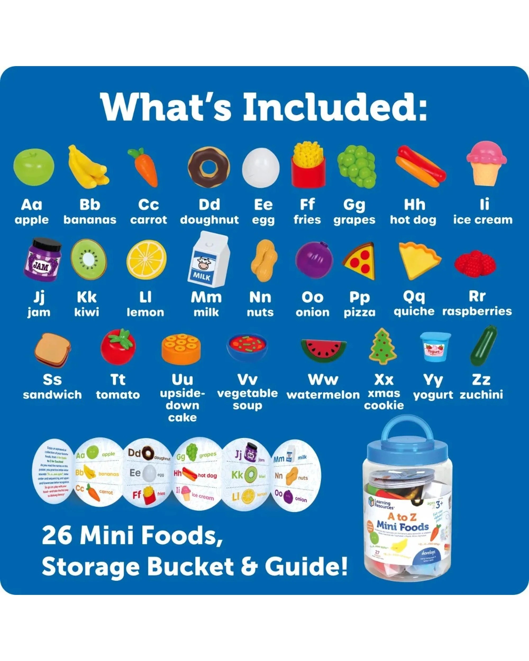 6 Learning Resources A-Z Mini Foods Alphabet 27 Piece Set, 6 of 6