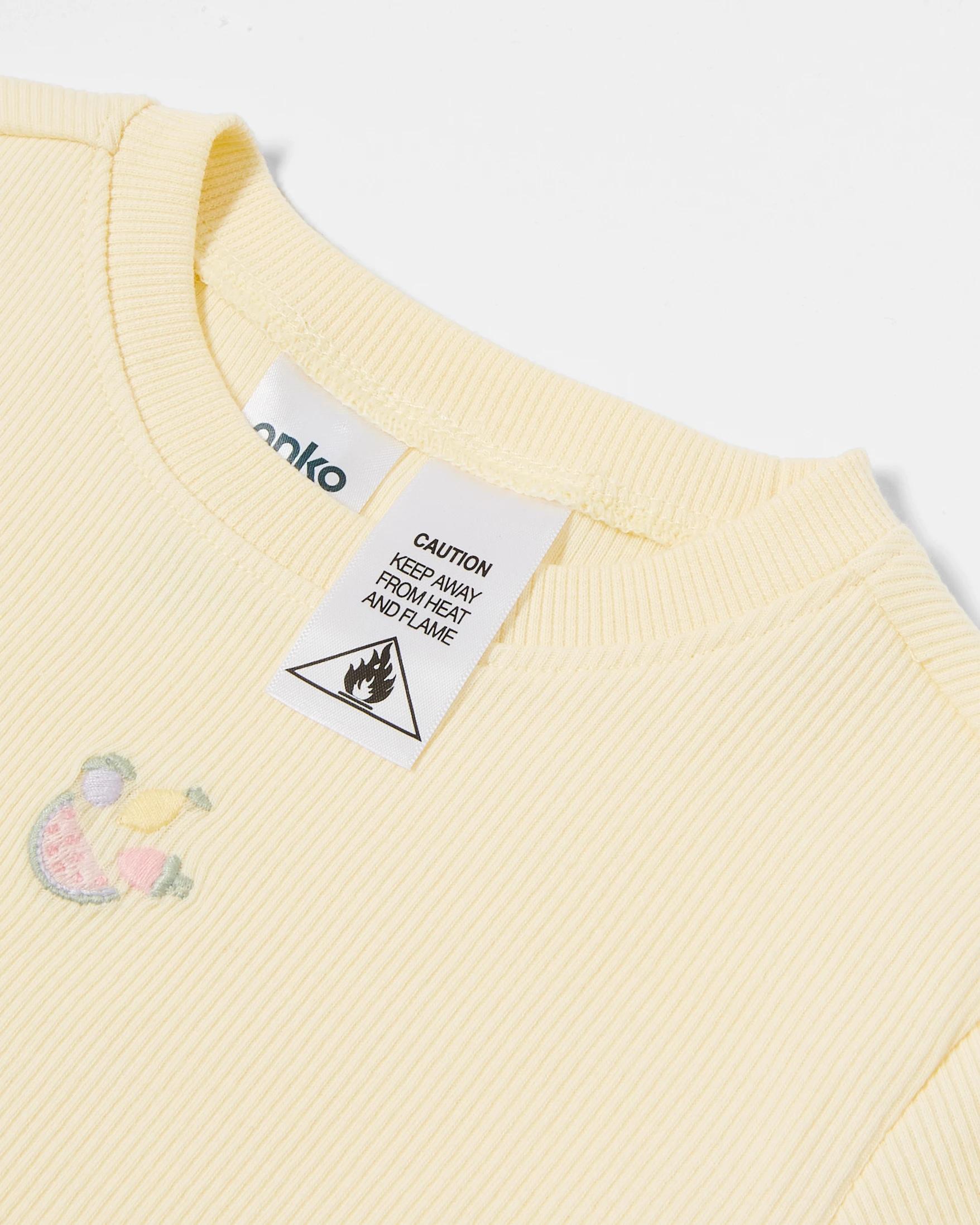 3 Short Sleeve Pyjama Set Ylw Fruit, 3 of 4