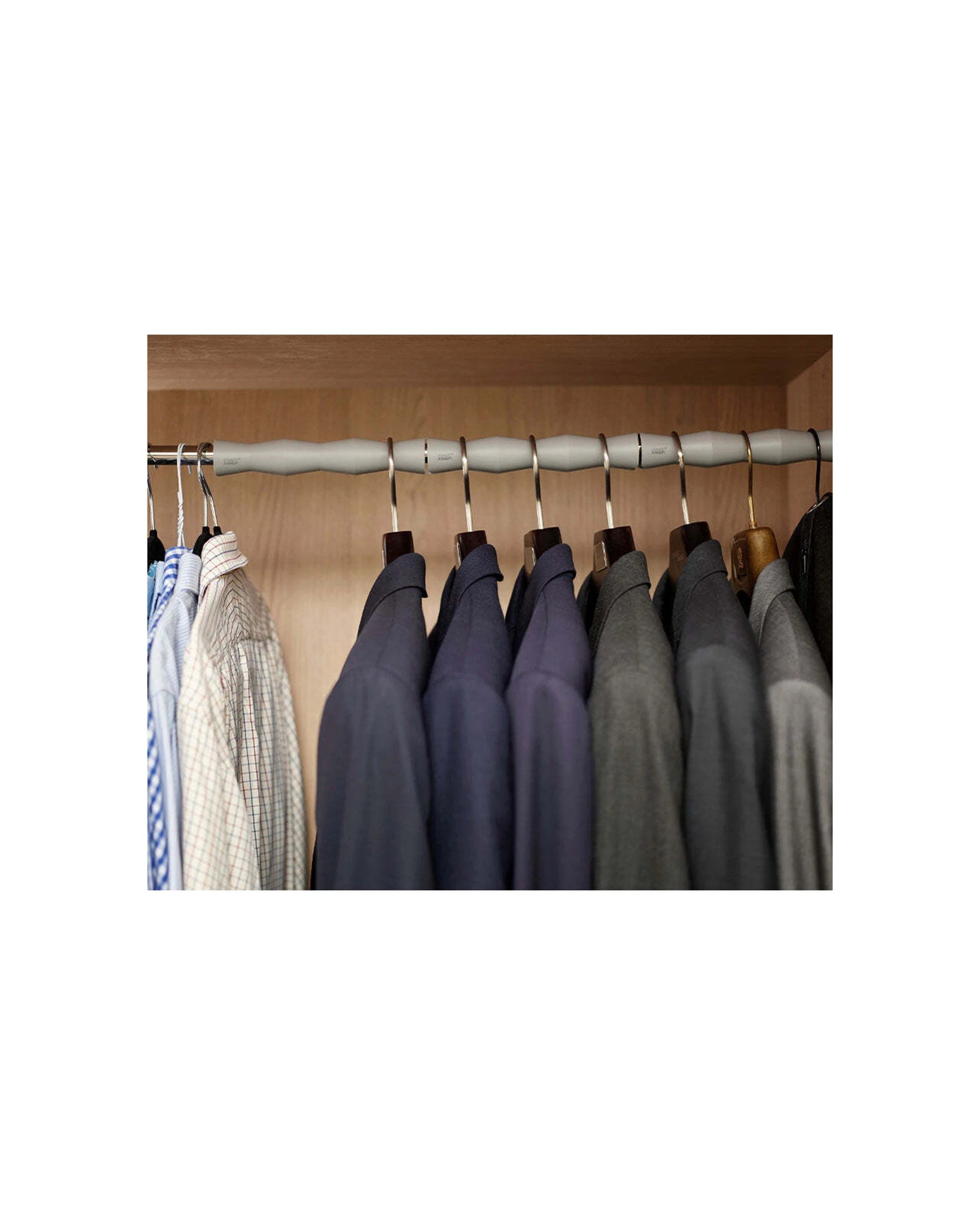 3 Joseph Joseph 2x 2pc Orderly Suits Jackets Rail Spacer Set Lrg Zigzag Design - Grey, 3 of 6