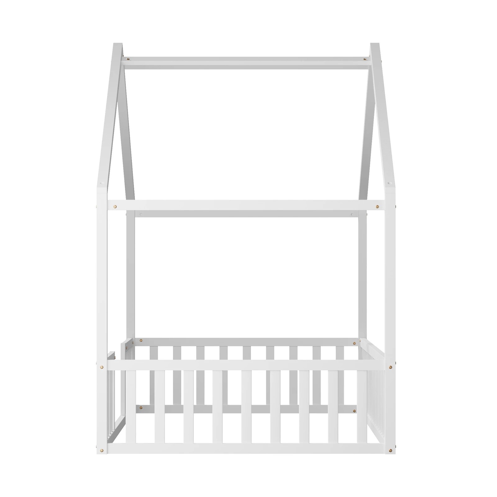 9 Oikiture King Single House Bed Kids Wooden Bed Frame - White, 9 of 10