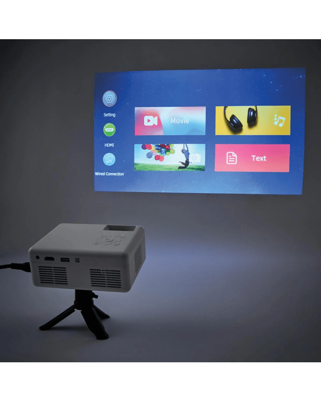 720P Mini Projector with Tripod - W