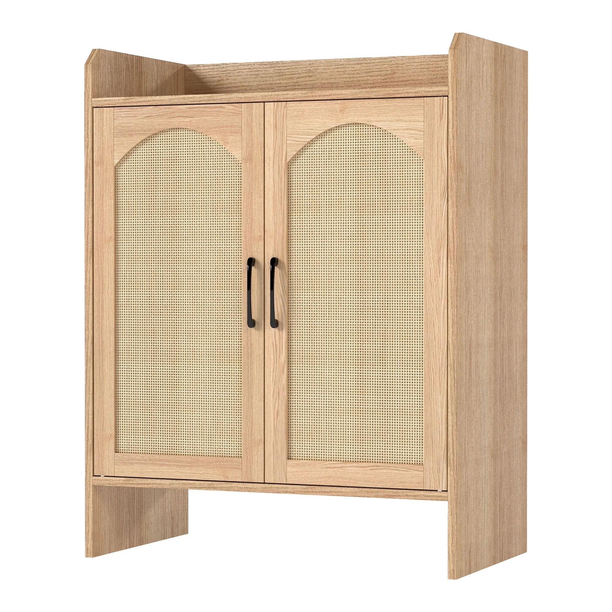 1 Levede 5-Layer Rattan Shoe CabinetsDouble Wooden Doors, 1 of 9