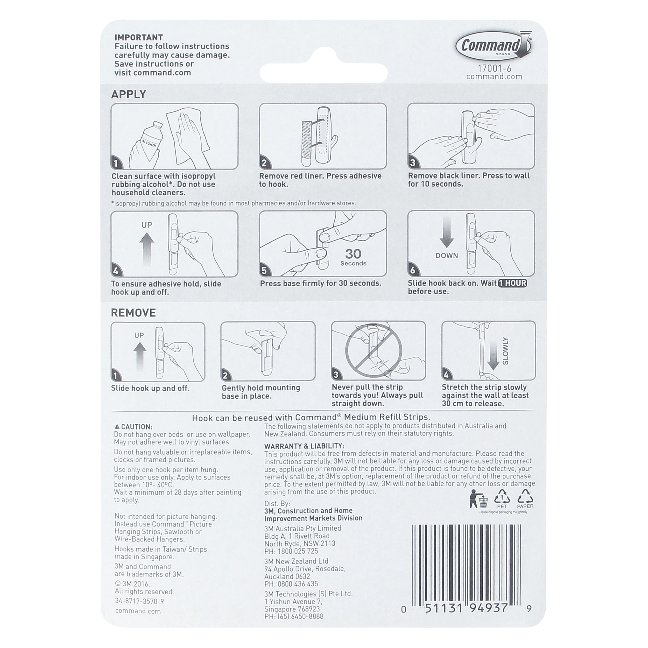 2 6 Pack 3M Command Mounting Hooks - Medium, 2 of 3