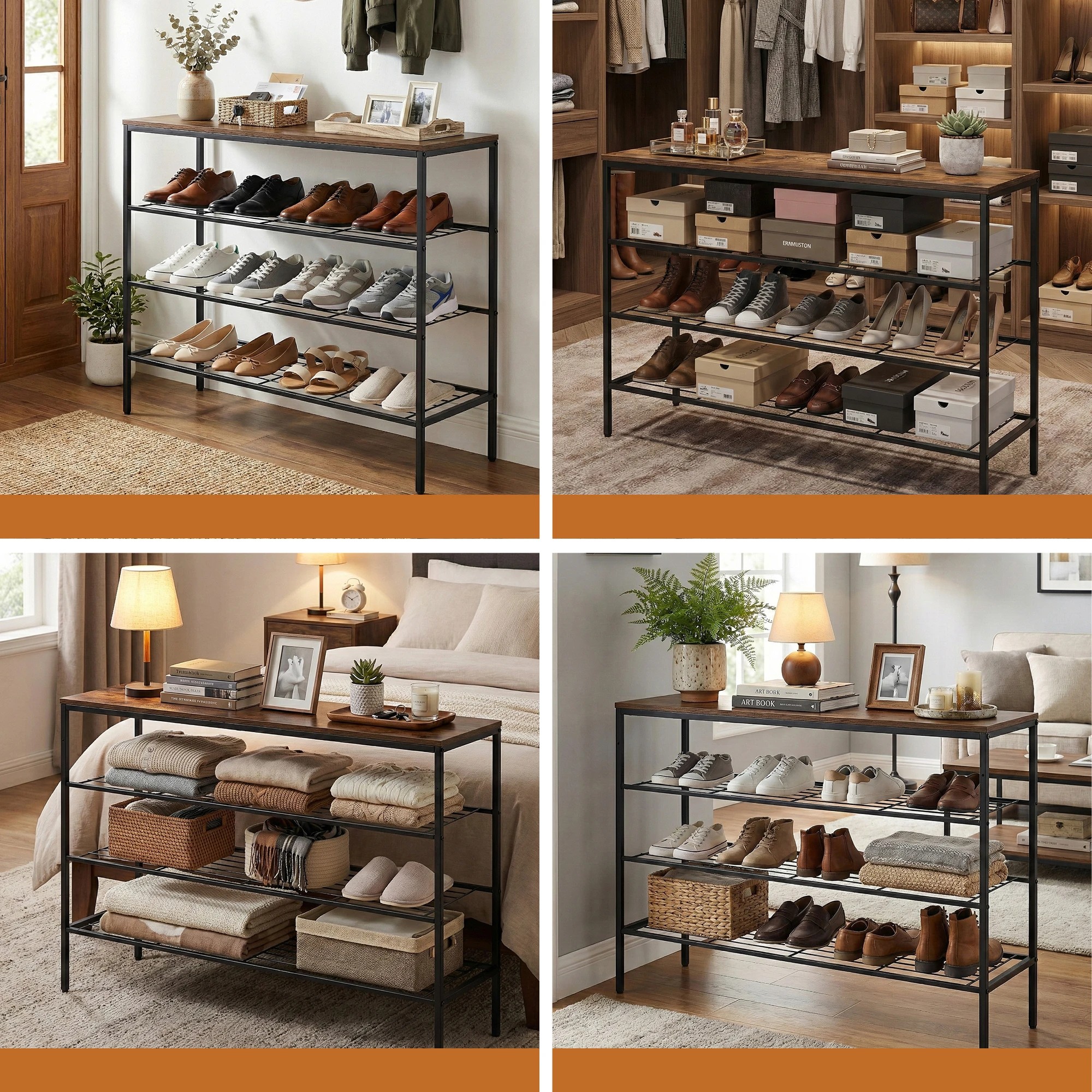7 Artiss Shoe Rack 4 tier Storage Organiser - Black, 7 of 9