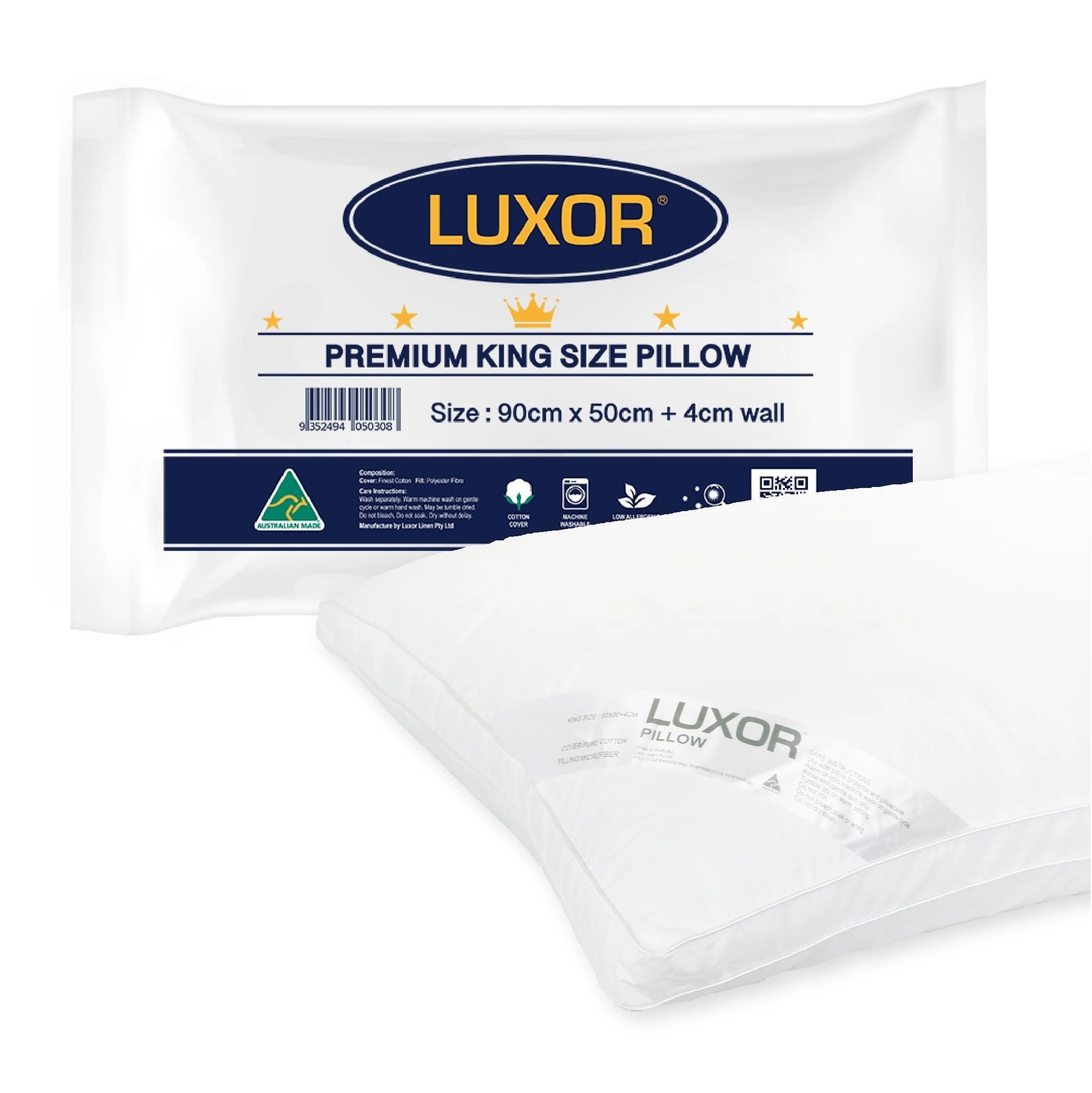 1 Luxor Hotel King Size Pillow with 4cm Wall, 1 of 1