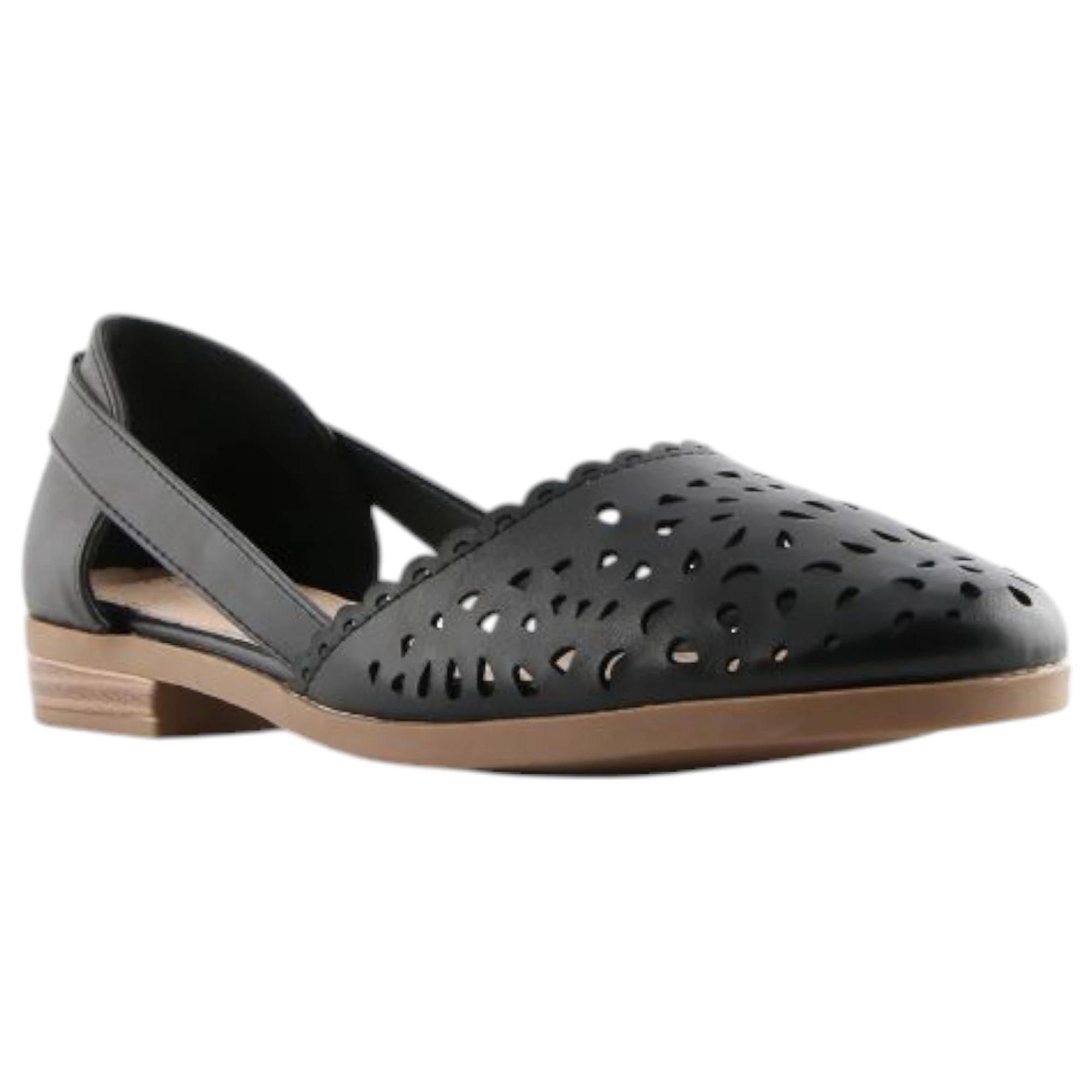 3 Bellissimo Womens Mavis Slip On Sandals BLACK, 3 of 4