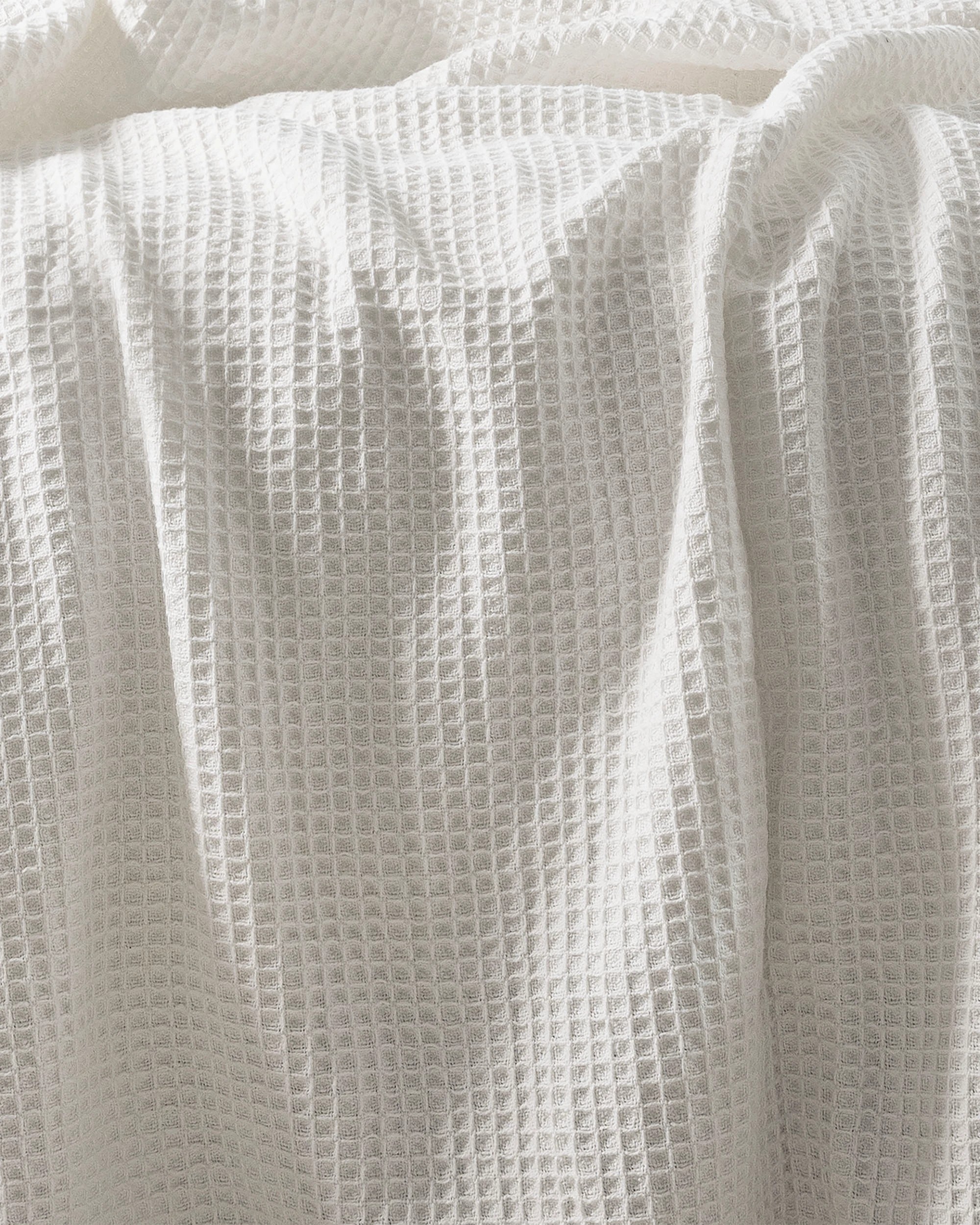 4 BAMBURY Waffle Weave Blanket 400GSM 100% Cotton Classic Design - White, 4 of 4