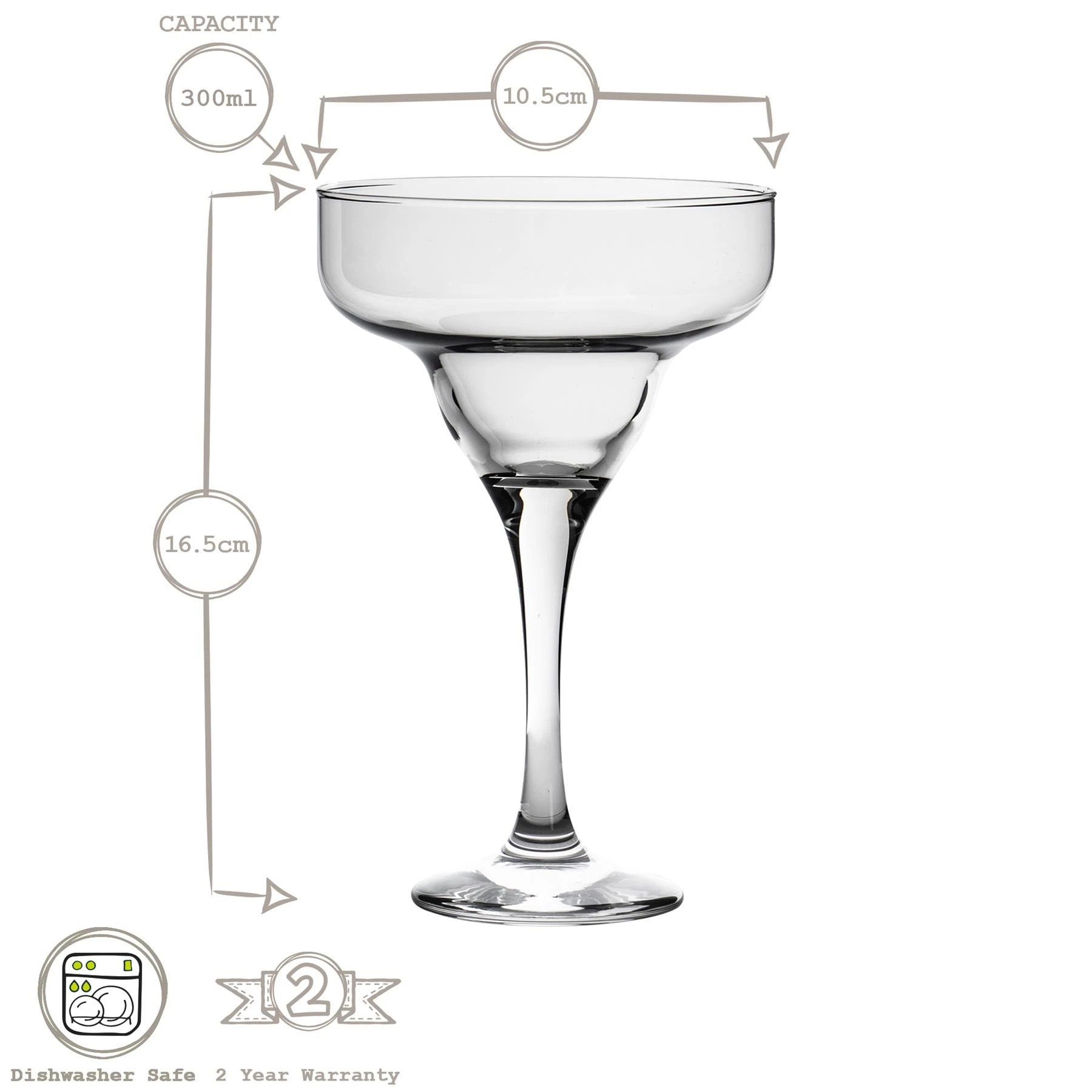 3 LAV Misket Margarita Glasses - 300ml - Clear, 3 of 6