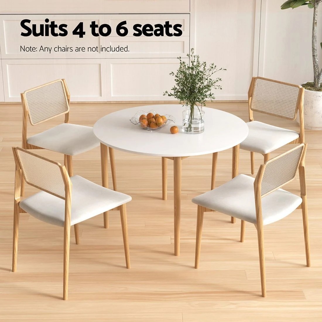 5 Artiss Dining Table Round White 108CM Diameter Demi - White, 5 of 7