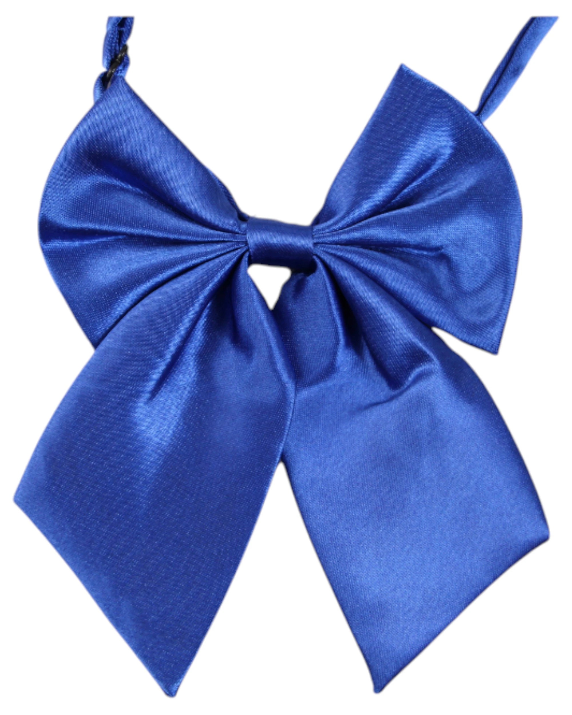 1 Zasel Womens Plain Shirt Collar Bow Tie - Blue, 1 of 3