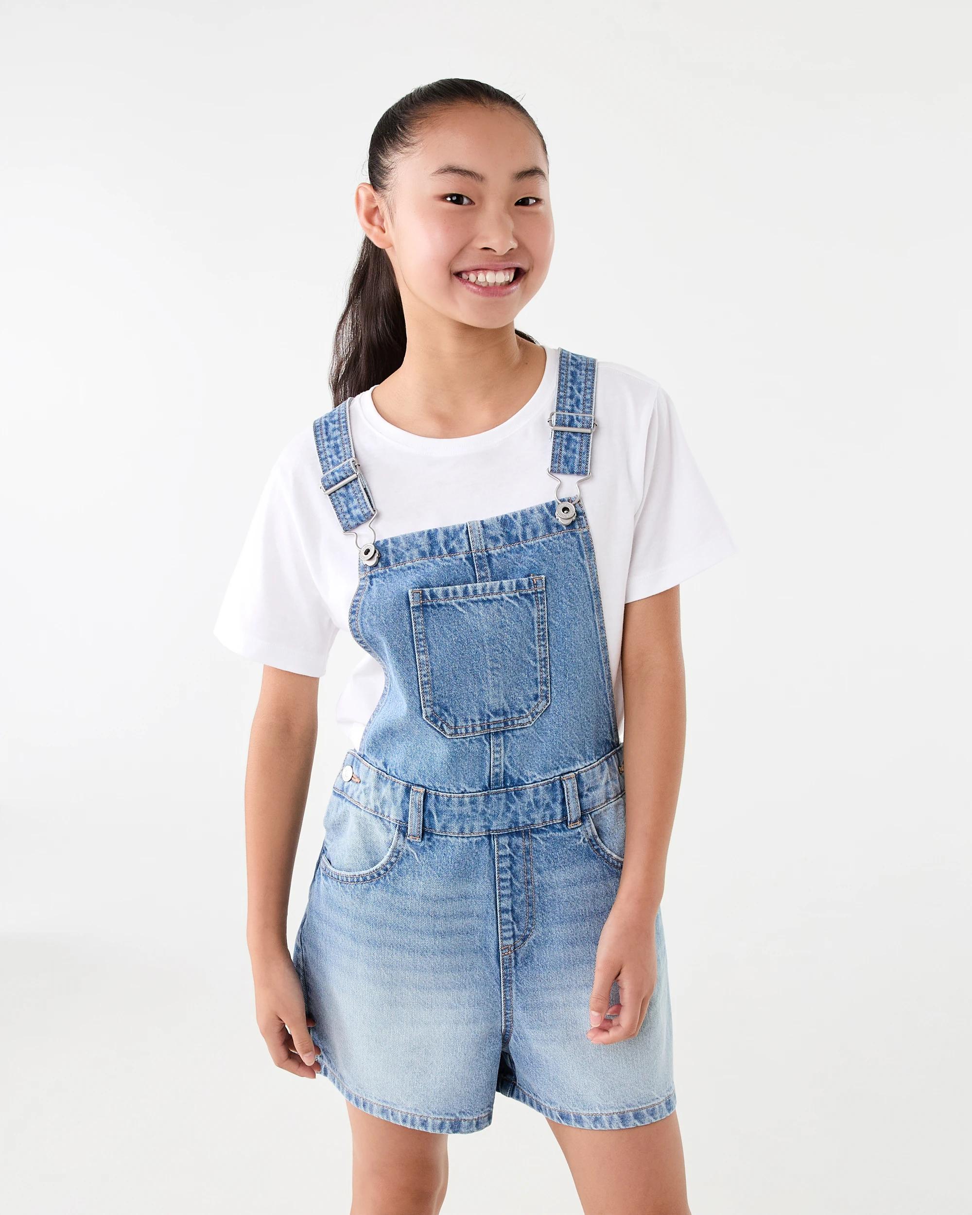 1 Denim Dungarees Light Wash, 1 of 9