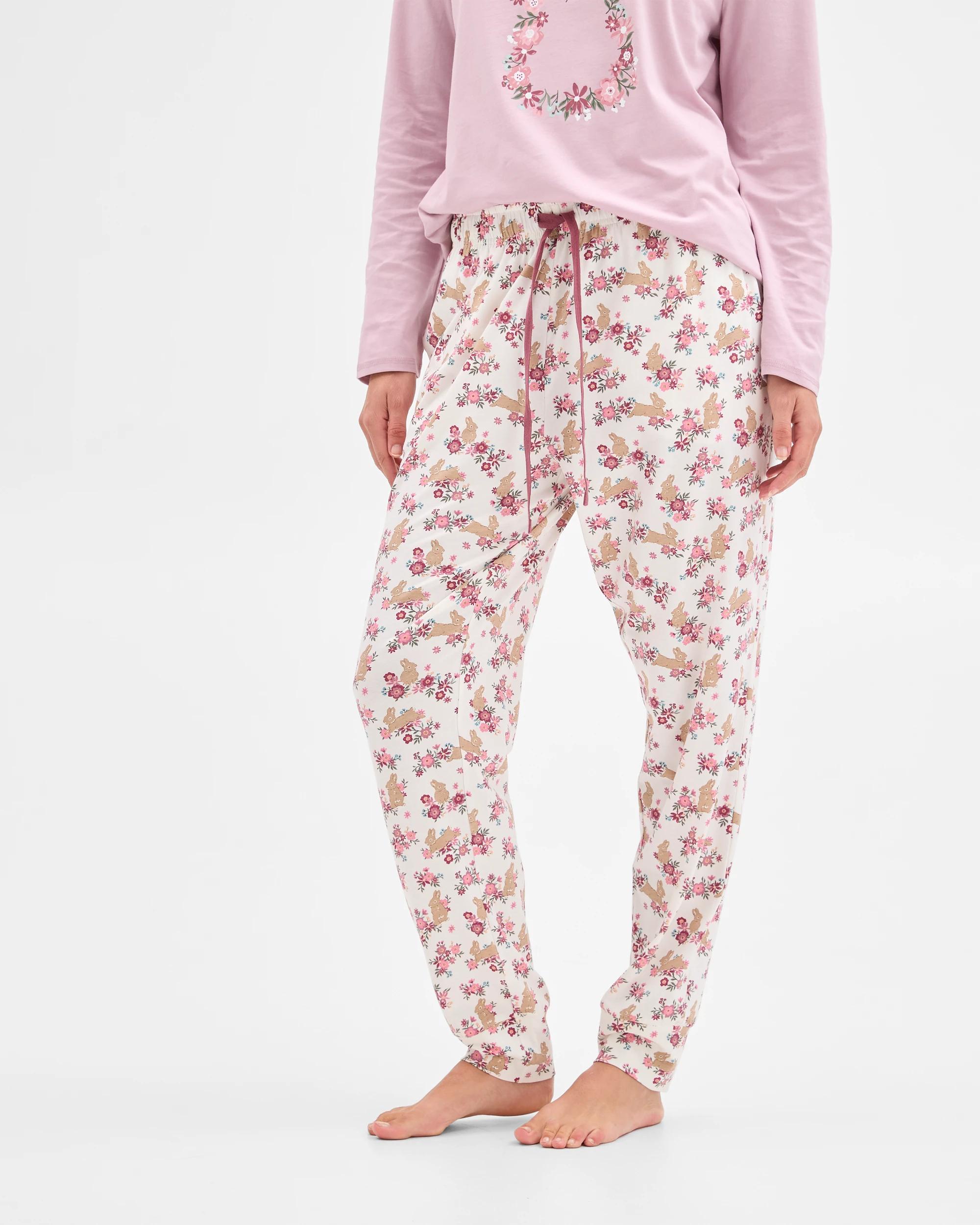 3 Target Woman Australian Cotton Easter Bunny Floral Jogger Sleep Pants BUNNY FLORAL, 3 of 6