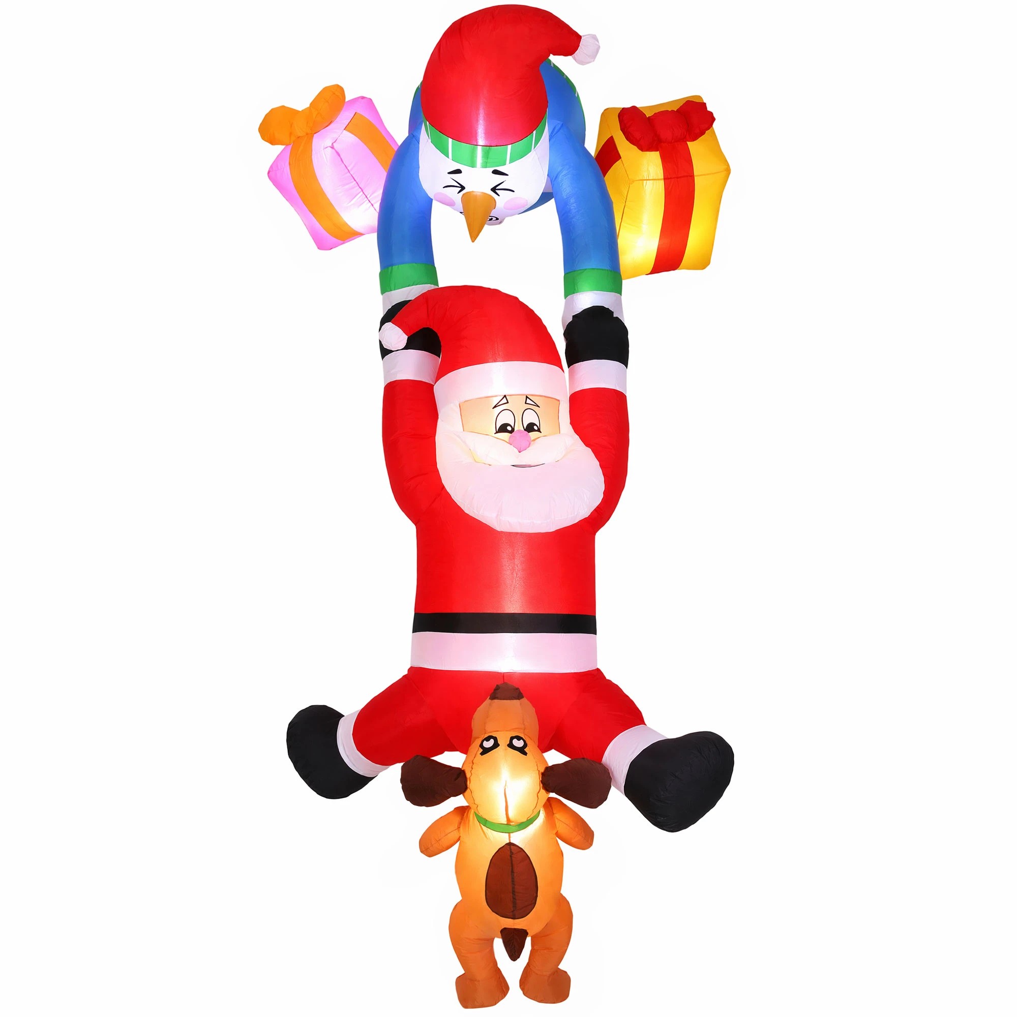 1 Jingle Jollys Christmas Inflatable Climbing Santa 3.5M Height LED Decorations Illuminated - Multi, 1 of 9