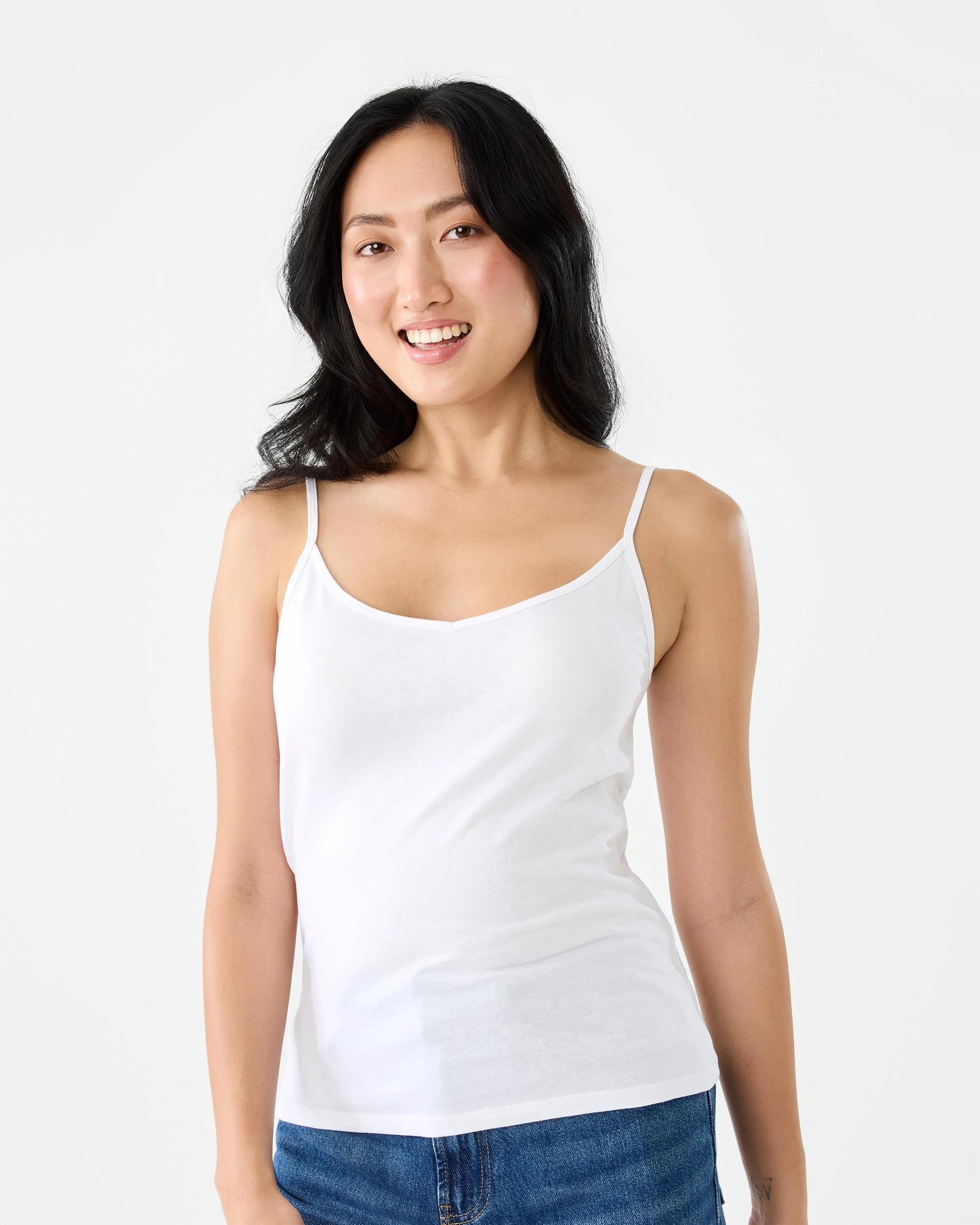 2 Sleeveless Basic Camisole White, 2 of 6