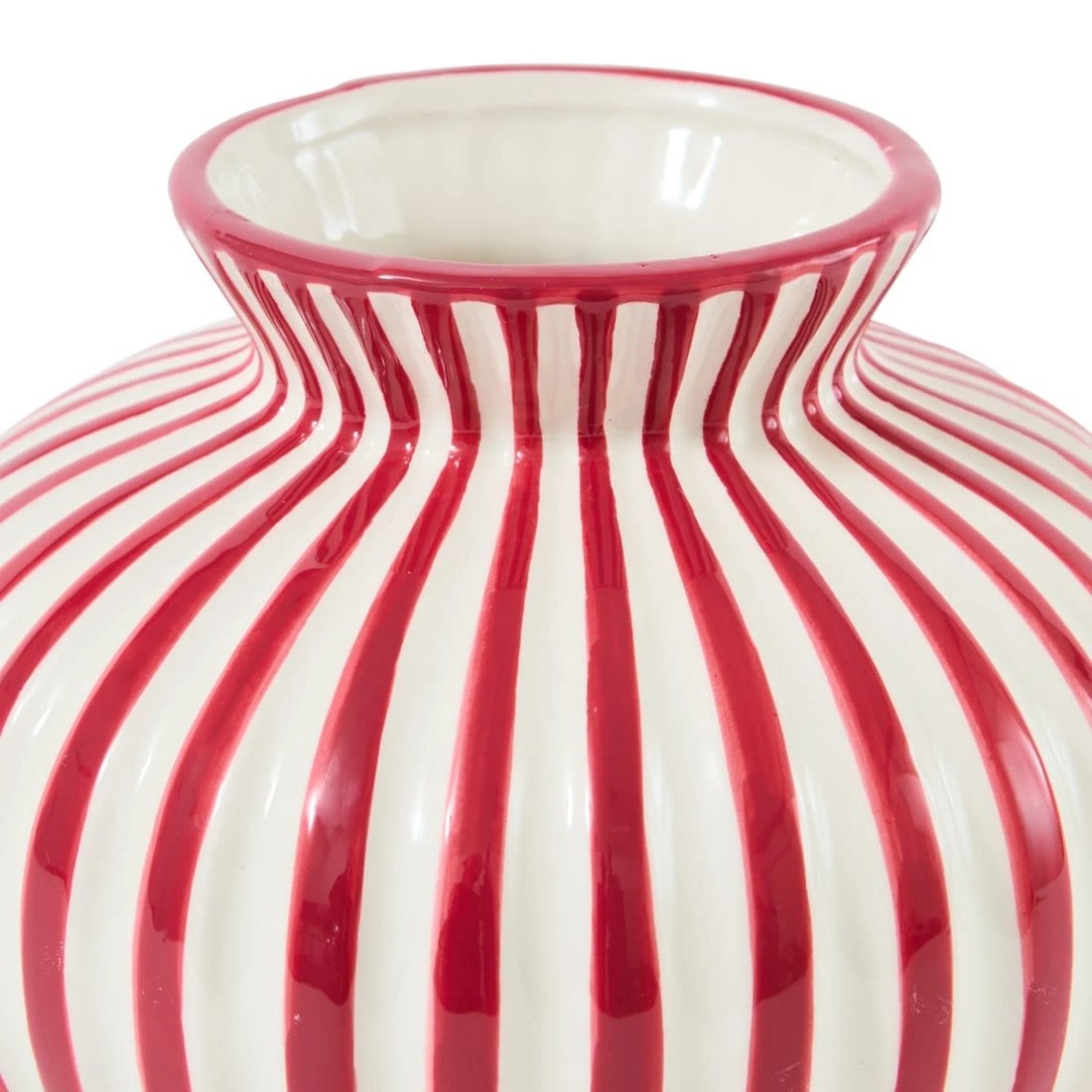 4 Red Stripe Ceramic Vase, 4 of 4