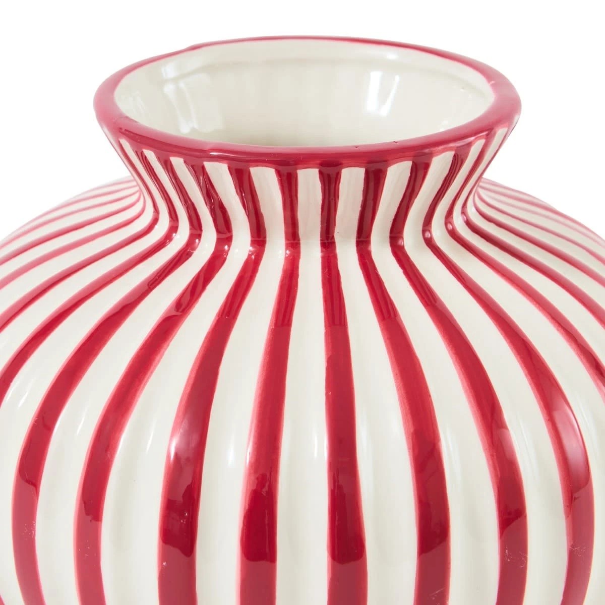 4 Red Stripe Ceramic Vase, 4 of 4