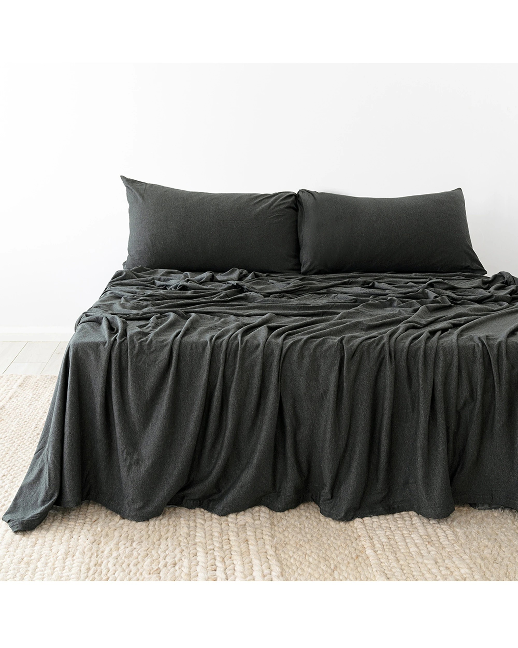 1 Bambury BedT Organica Sheet Set Organic Cotton Tencel Blend - King Single Bed - Charcoal, 1 of 1