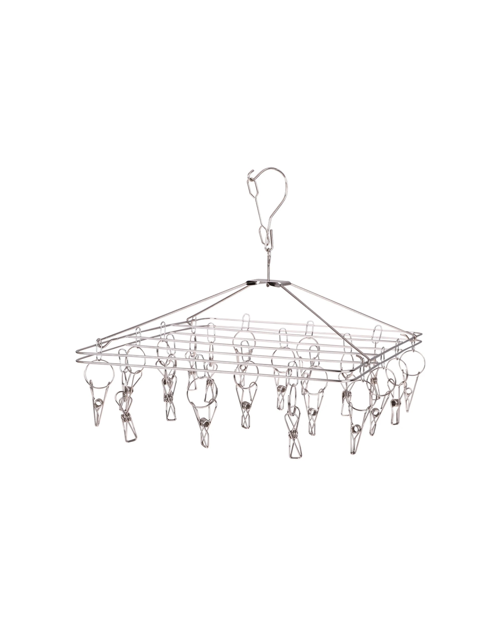 2 D.LINE 2PK Stainless Steel Hanging Rectangle Clothes Dryer 20 Pegs 37x30cm
 - silver, 2 of 4