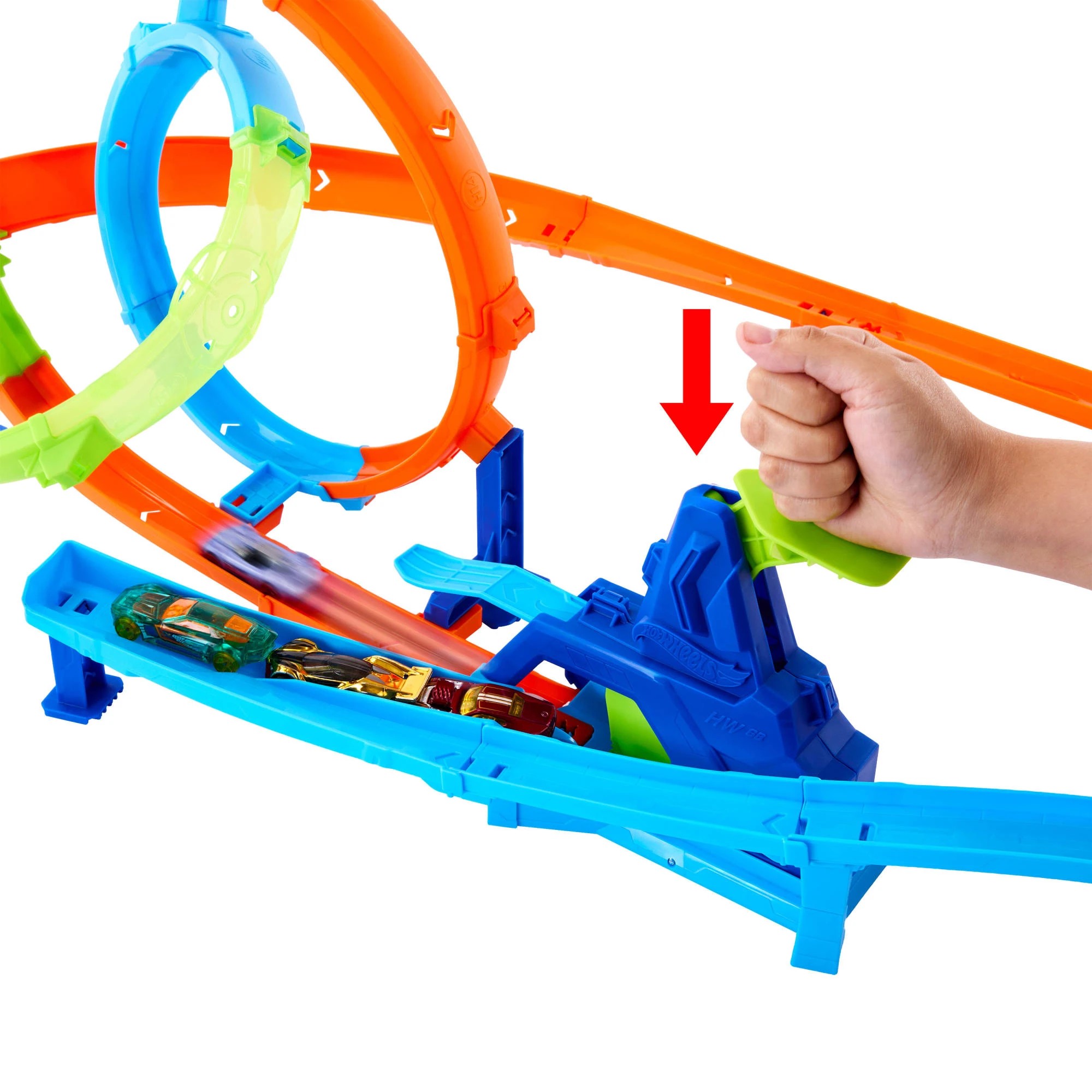 6 Hot Wheels Stunt Tracks Rapid Launch Cyclone Track Set, 6 of 6