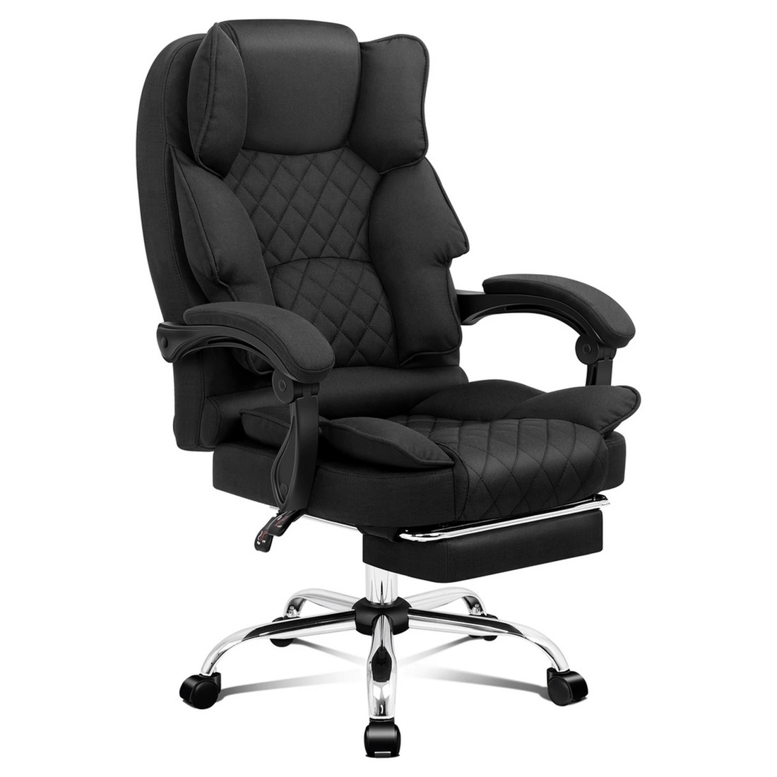 1 Alfordson Office Chair Gaming Executive Seat Computer Racer Fabric Recliner - Black, 1 of 10