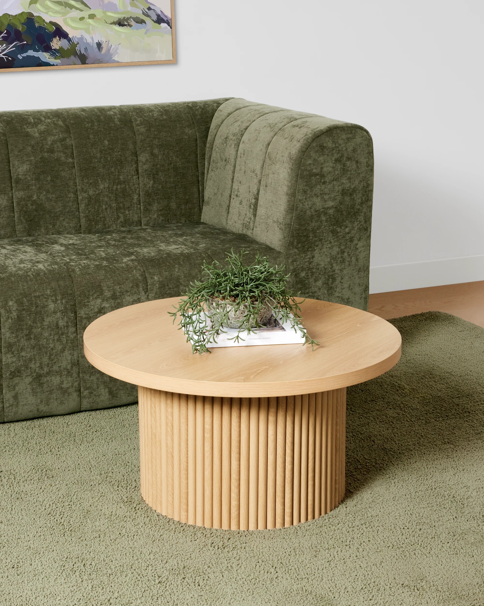 1 Ryan Ribbed Coffee Table - Oak, 1 of 6