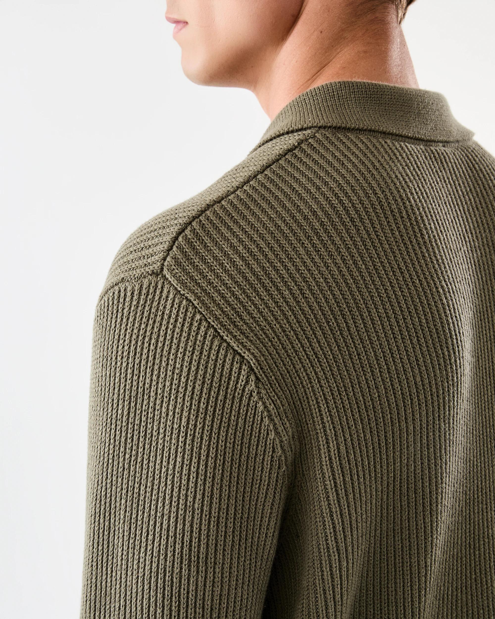 5 Knit Polo Shirt Grn Smkolv, 5 of 7