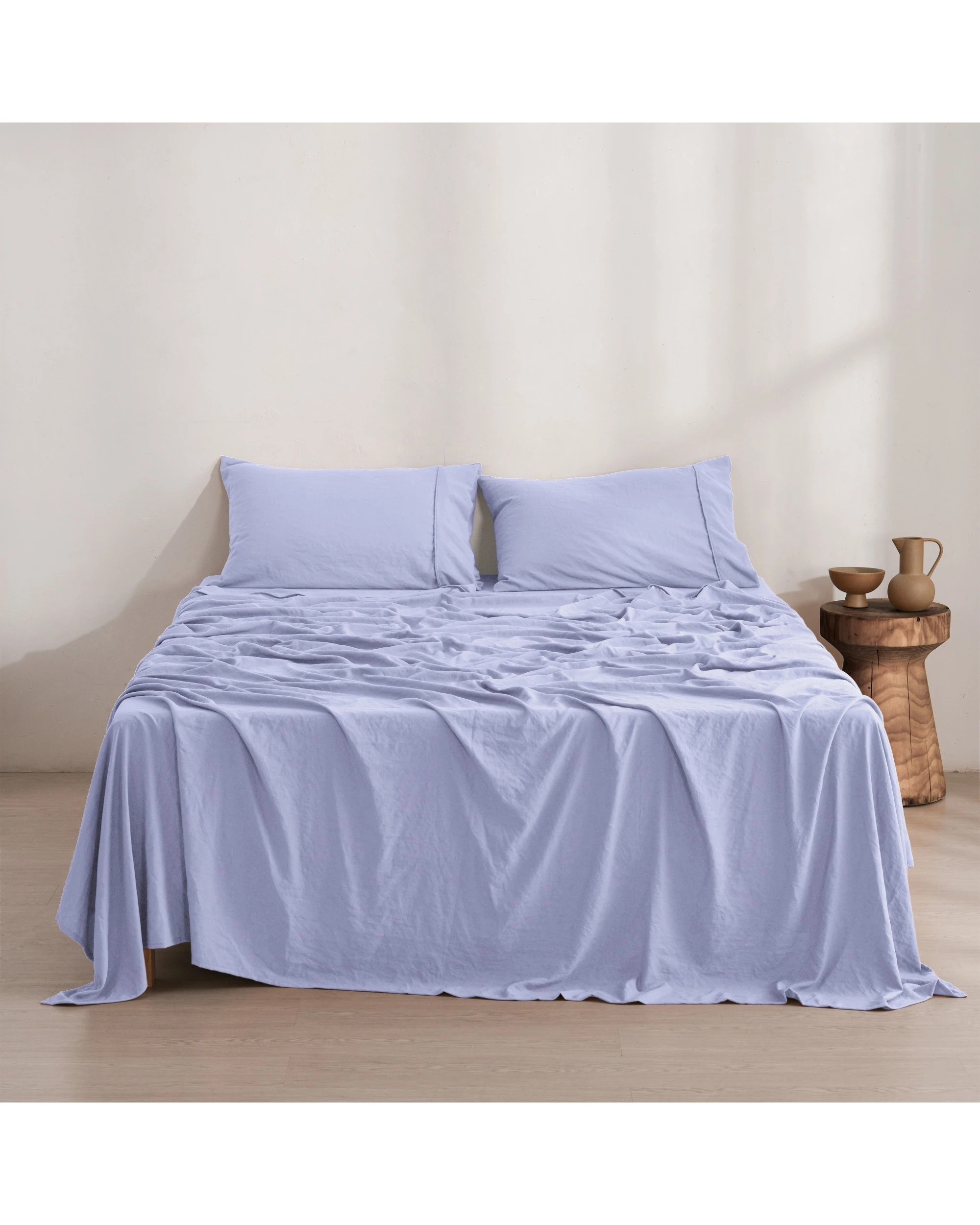 1 Dreamaker Superfine Washed Microfibre Sheet Set - Super King Bed - Lilac, 1 of 7