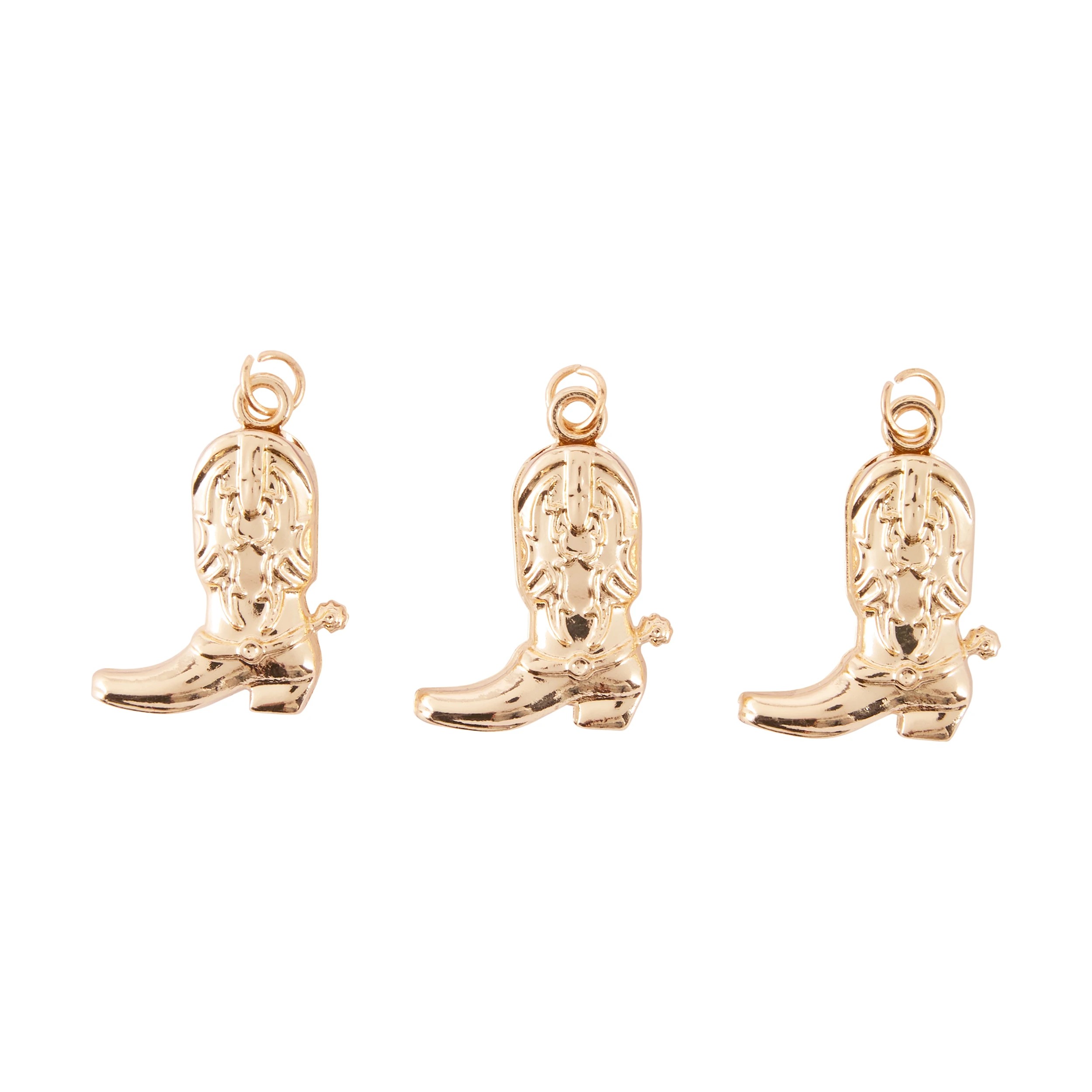 3 Jewellery Making Charms - Cowboy Boot, 3 of 4