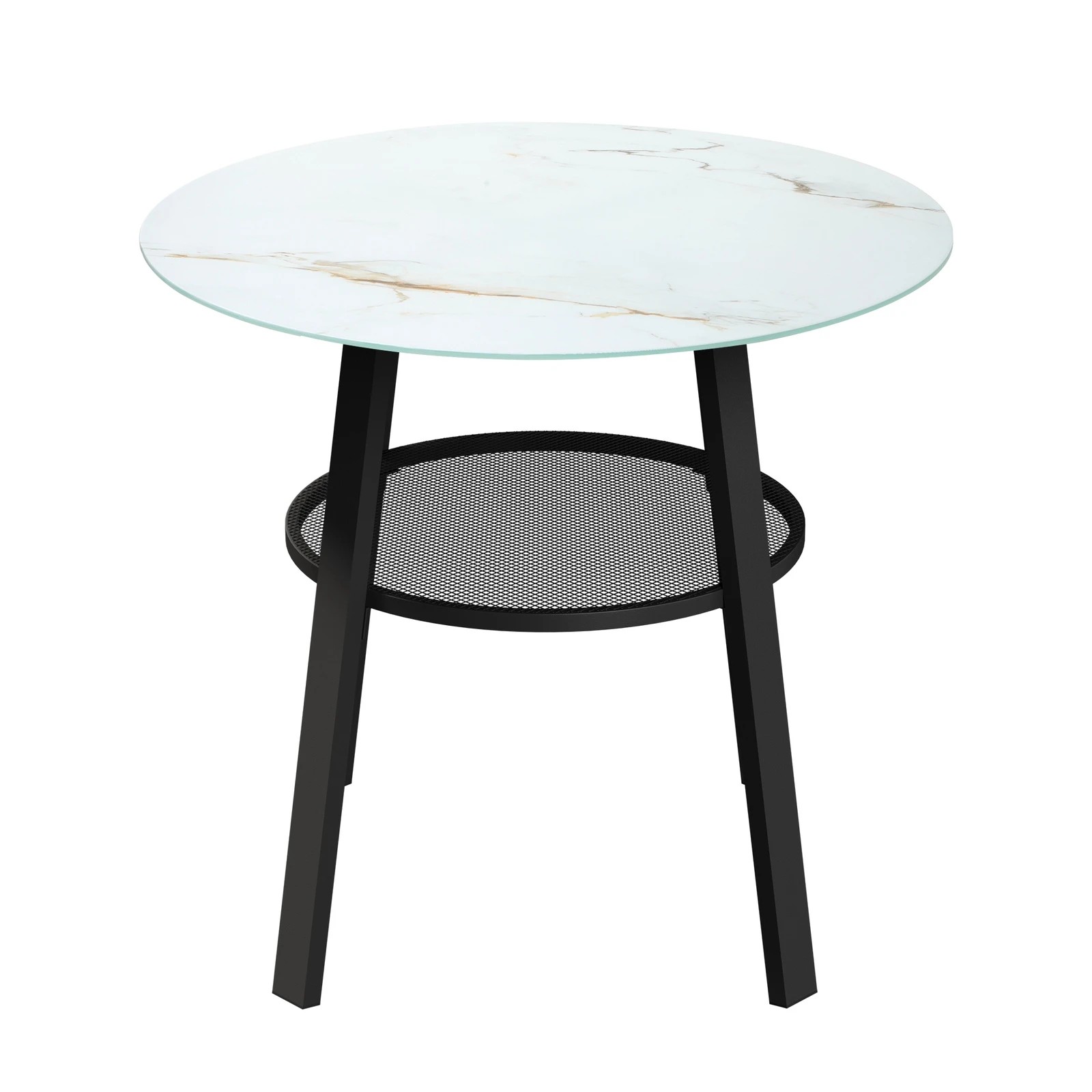 8 Livsip Outdoor Dining Table W/ Storage Shelf Patio Furniture 90cm
 - Black, 8 of 10