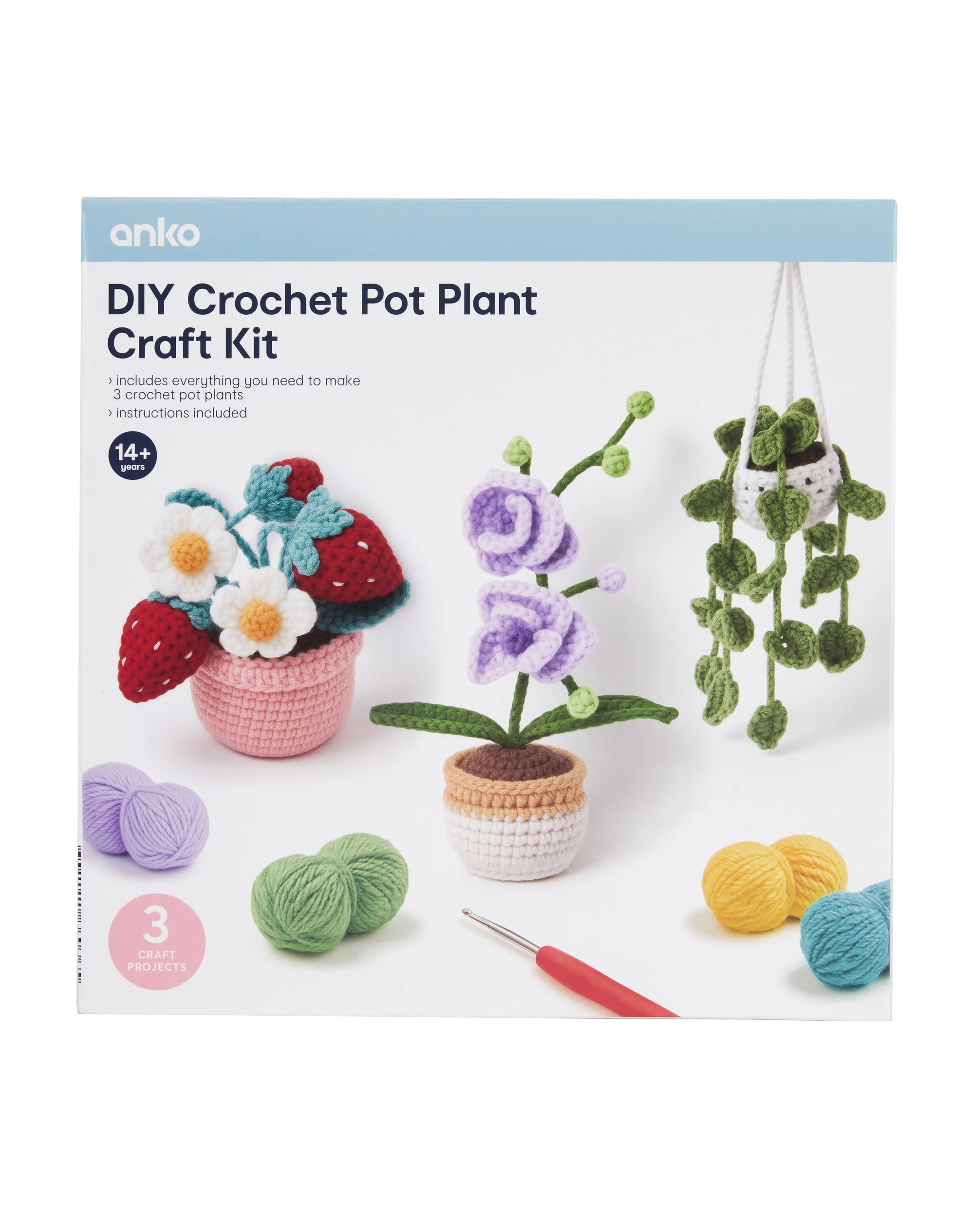 1 DIY Crochet Pot Plant Craft Kit, 1 of 3