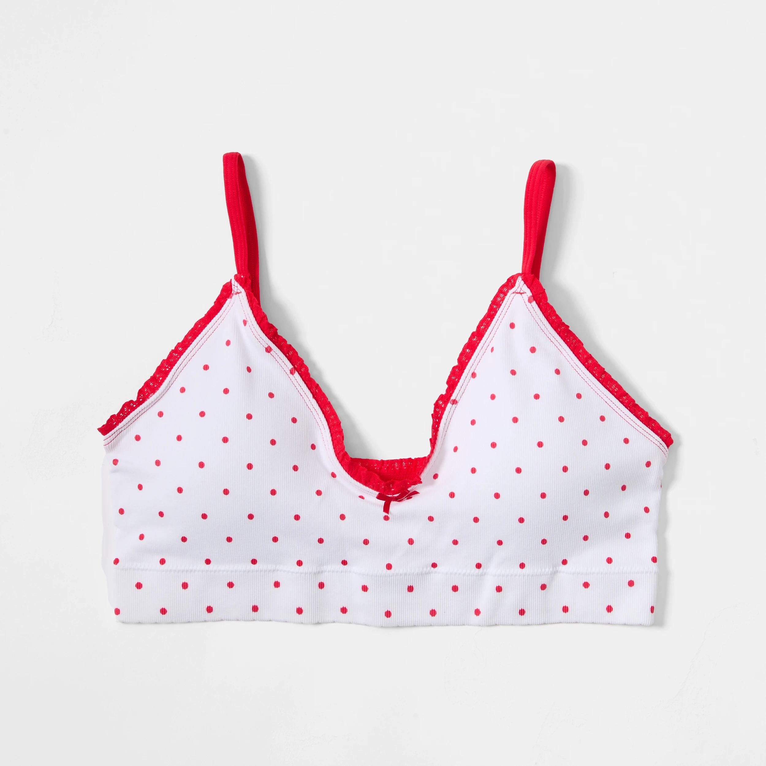 2 2 Pack Seamfree Rib Bralette MA CHERIE POLKA DOT, WHITE, 2 of 10
