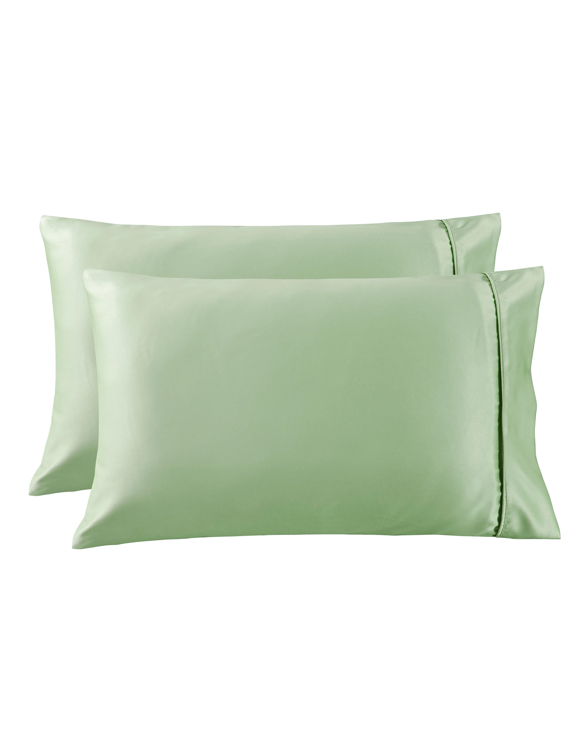 2 Dreamaker Matte Satin Standard Pillowcase Twin Pack - Sage, 2 of 5