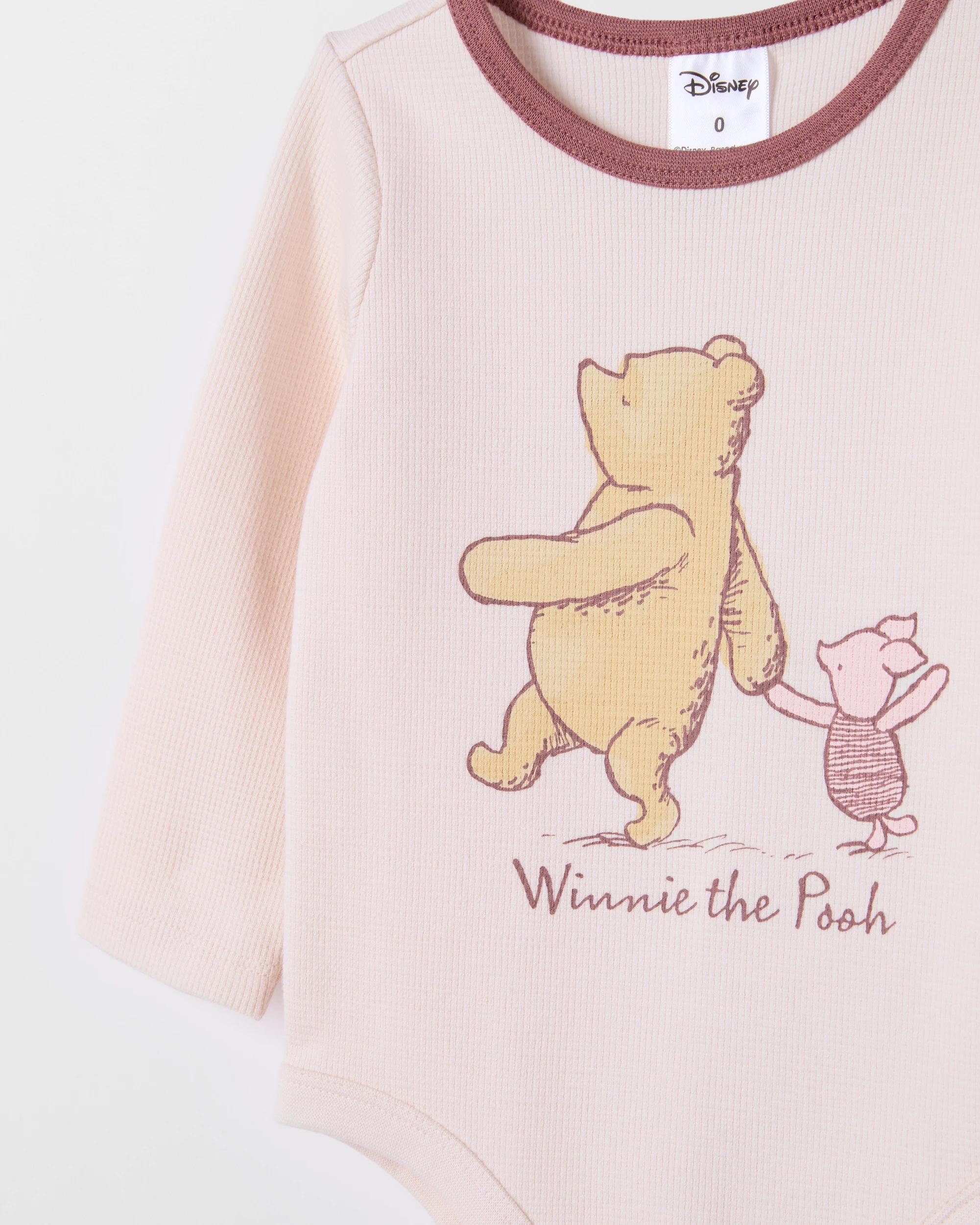 2 Disney Winnie The Pooh Baby Waffle Henley Bodysuit and Leggings Set WINNIE, 2 of 3