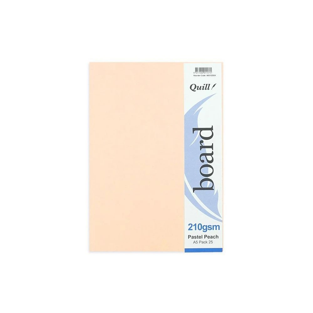 3 Quill A5 Board 210gsm Peach 25 Pack, 3 of 3