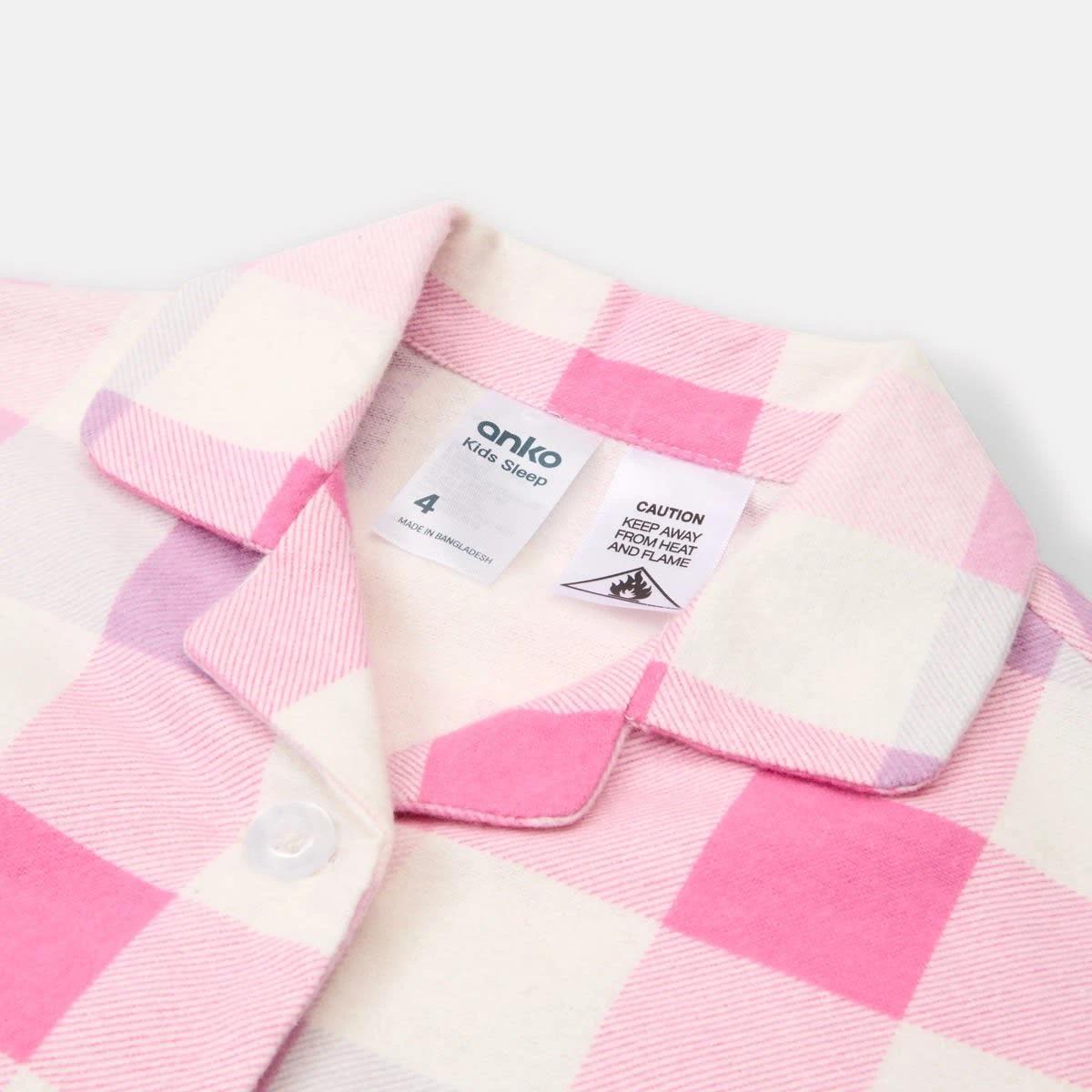 8 Flannelette Pyjama Set Pnk Check2, 8 of 9