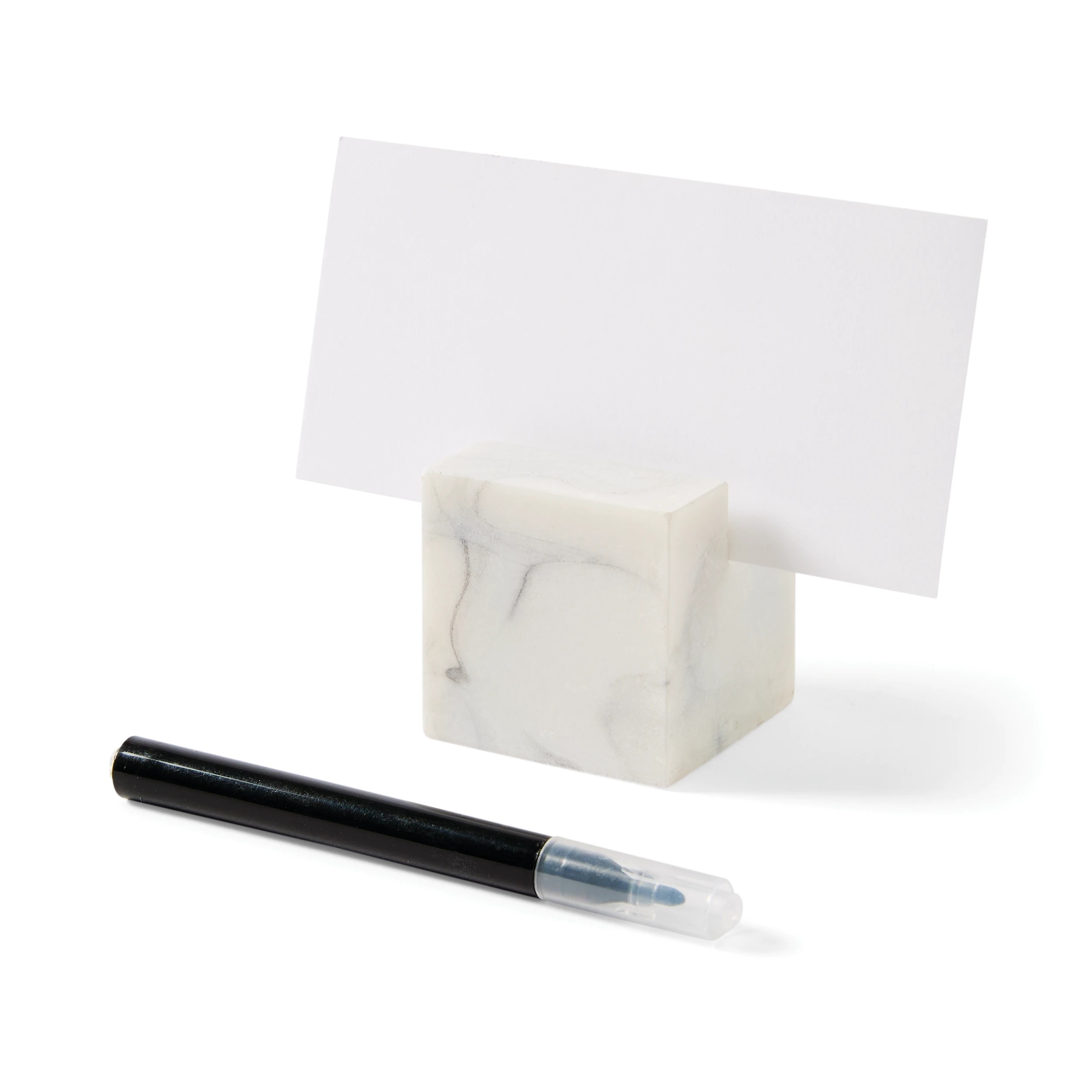 3 4 Pack Marble Look Cube Placecard Holders, 3 of 8